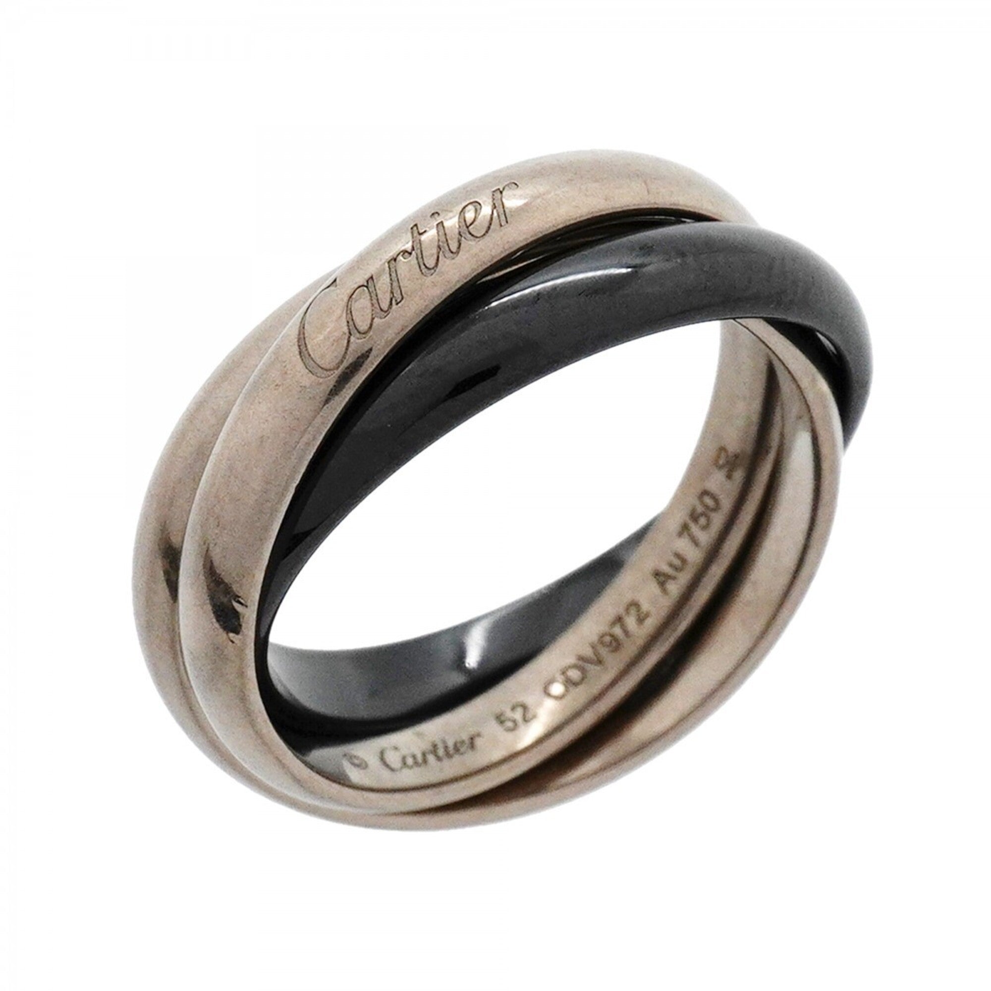 Cartier Black White Gold (18K) Ceramic Band Ring (Pre-Owned)