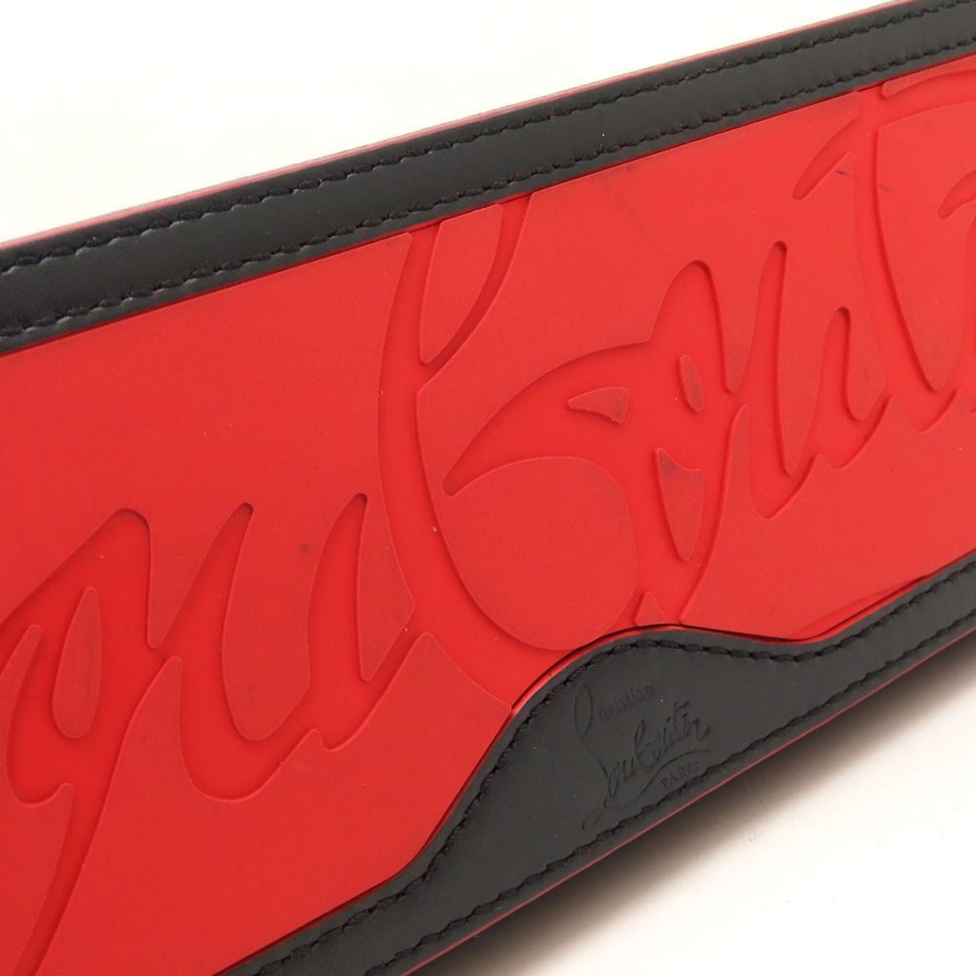 Christian Louboutin Black Red Color Leather Handbag (Pre-Owned)