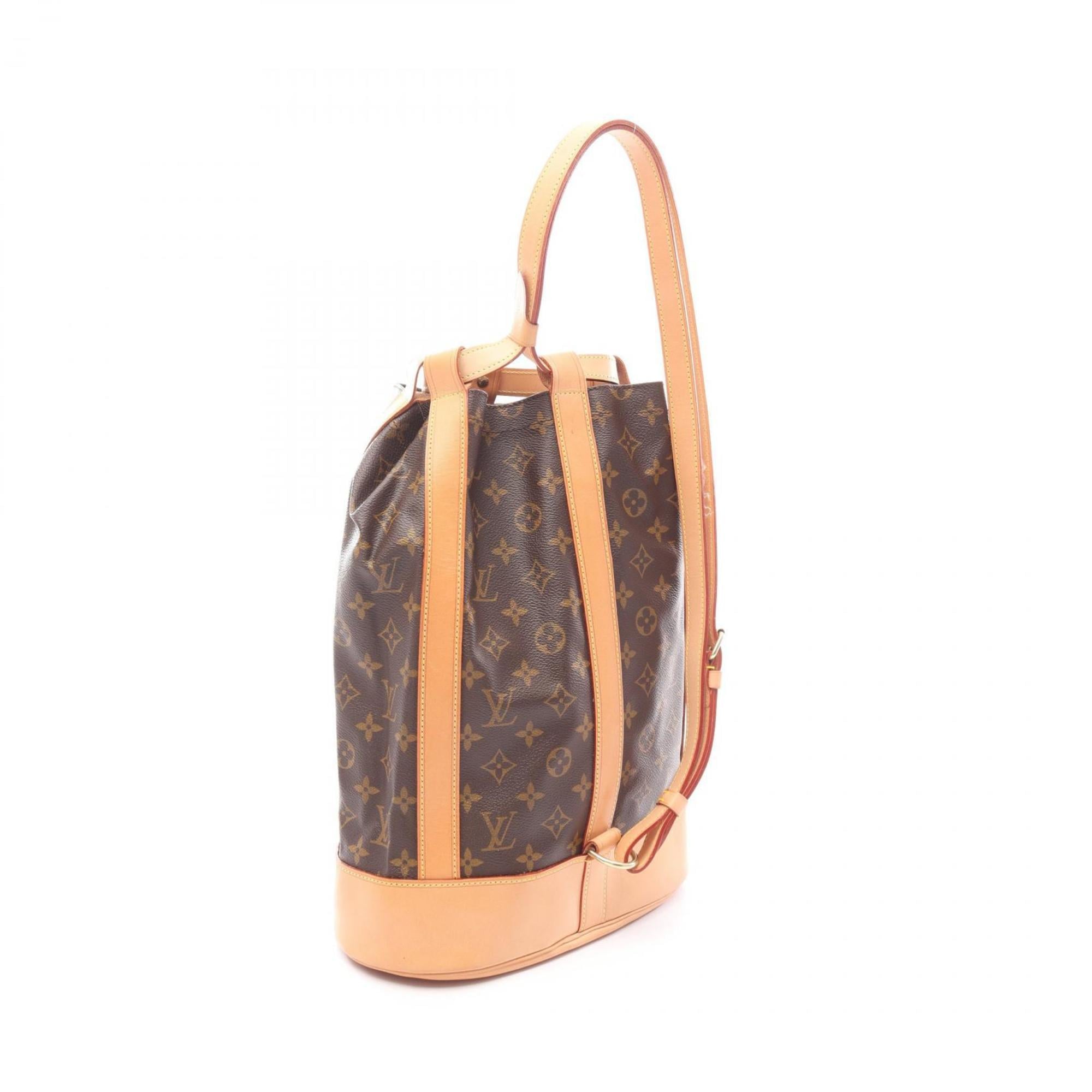Louis Vuitton Brown Coated Canvas Leather Handbag Shoulder Bag (Pre-Owned)