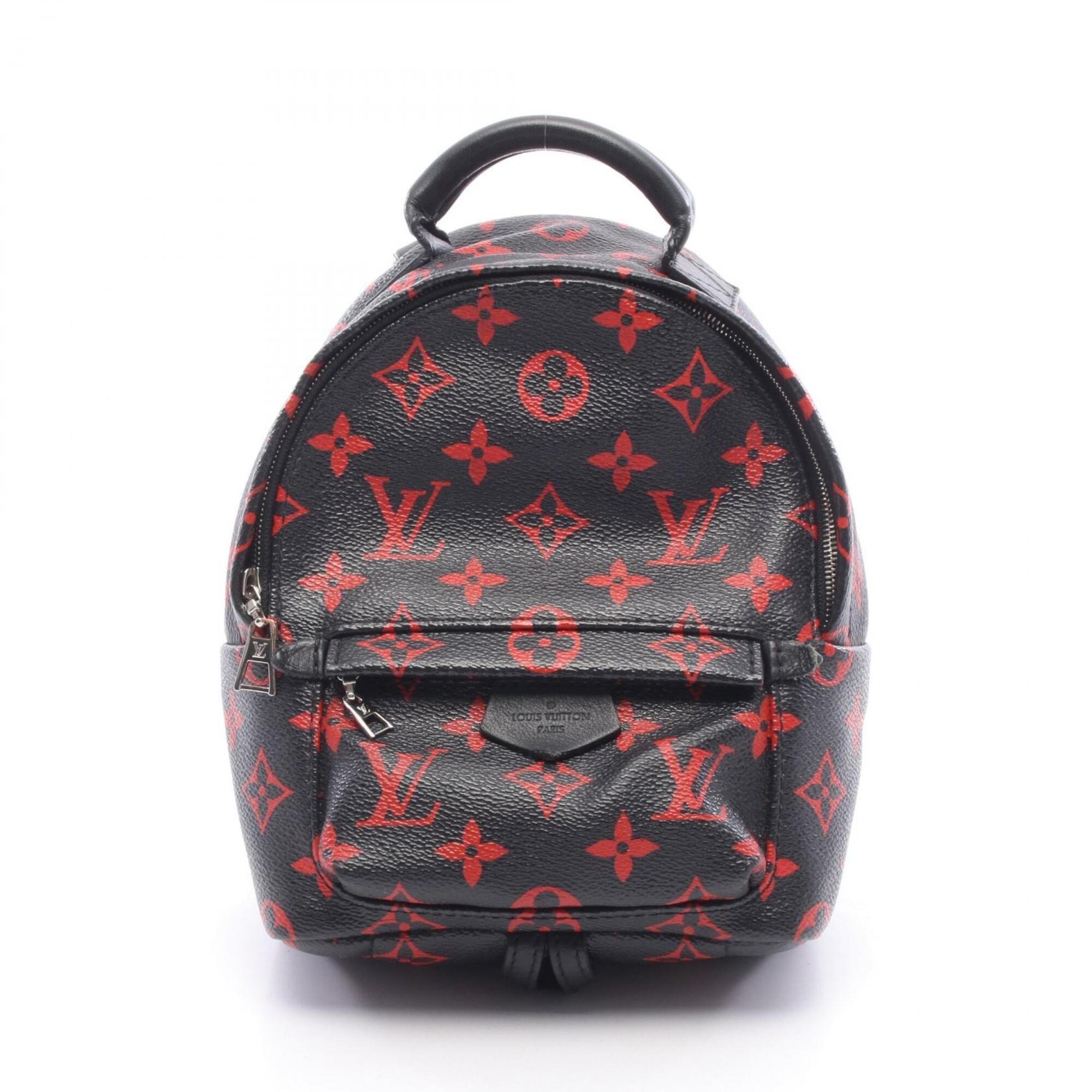 Louis Vuitton Black Red Color Coated Canvas Pvc Leather Backpack Handbag (Pre-Owned)