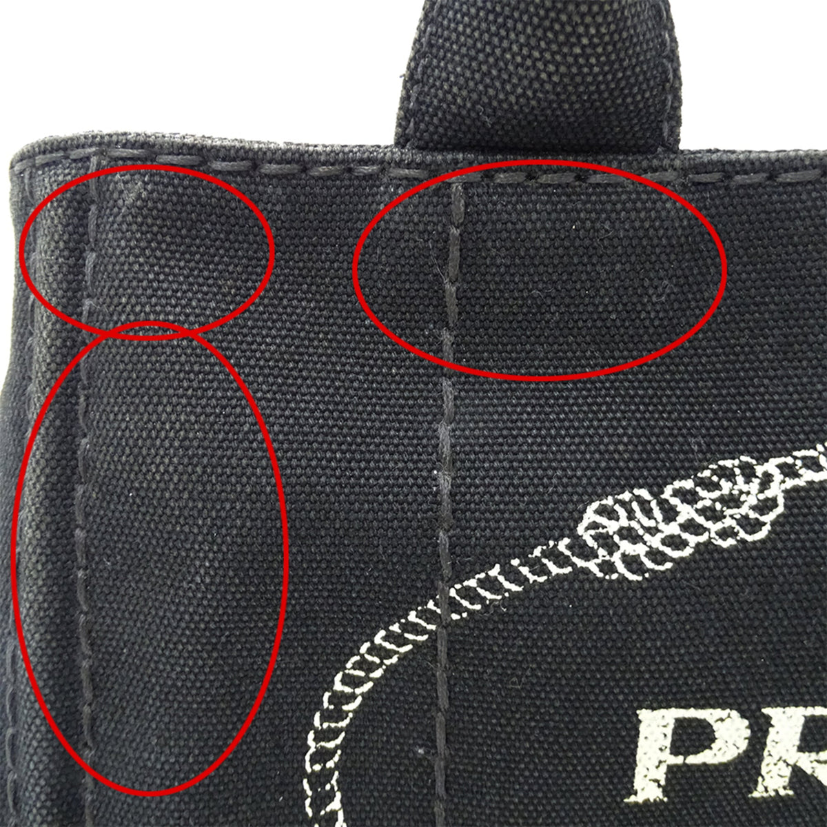 Prada Canapa Black Canvas Handbag (Pre-Owned)