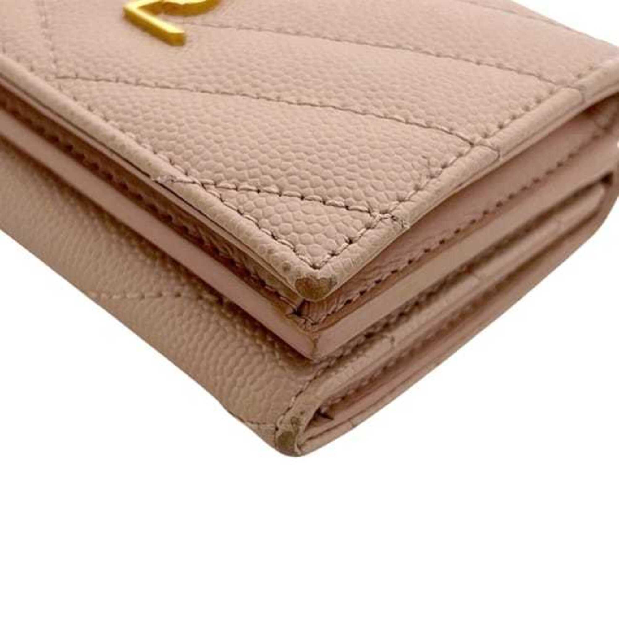 Saint Laurent Pink Leather Wallet (Tri-Fold) (Pre-Owned)