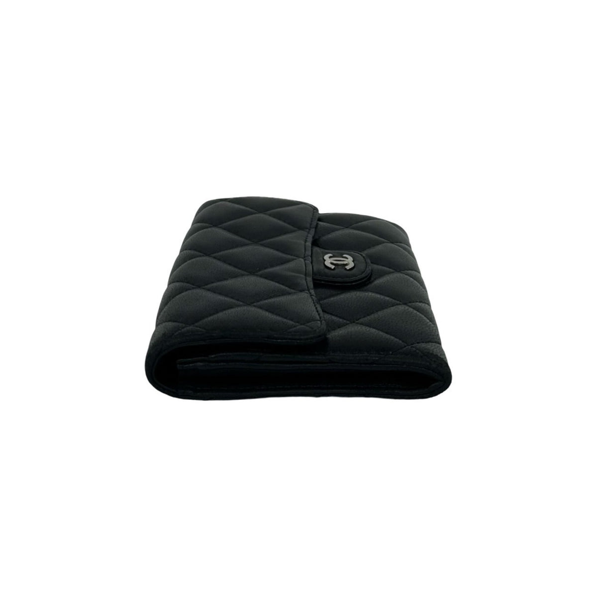 Chanel Black Leather Wallet (Bi-Fold) (Pre-Owned)