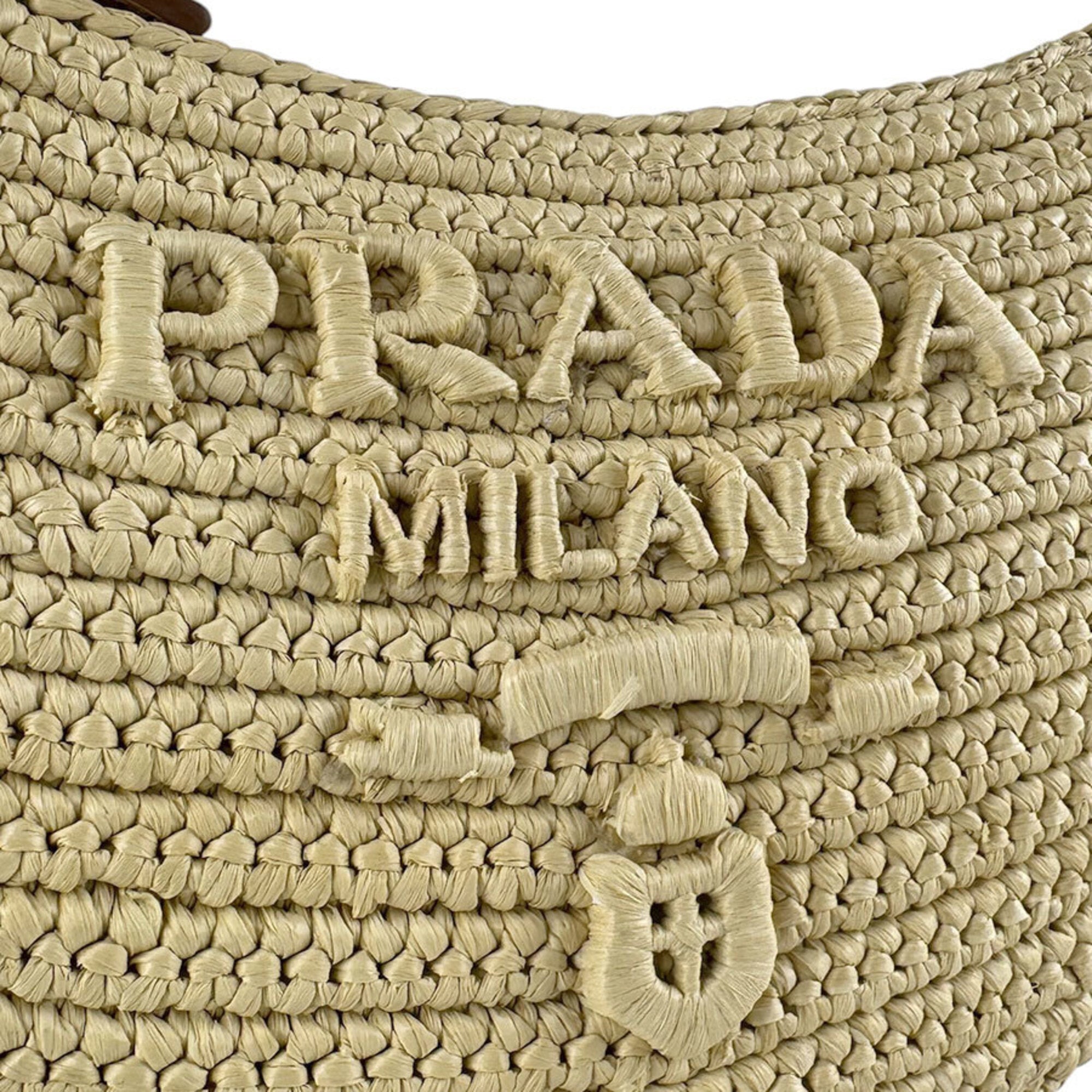Prada Brown Leather Viscose Handbag Shoulder Bag (Pre-Owned)