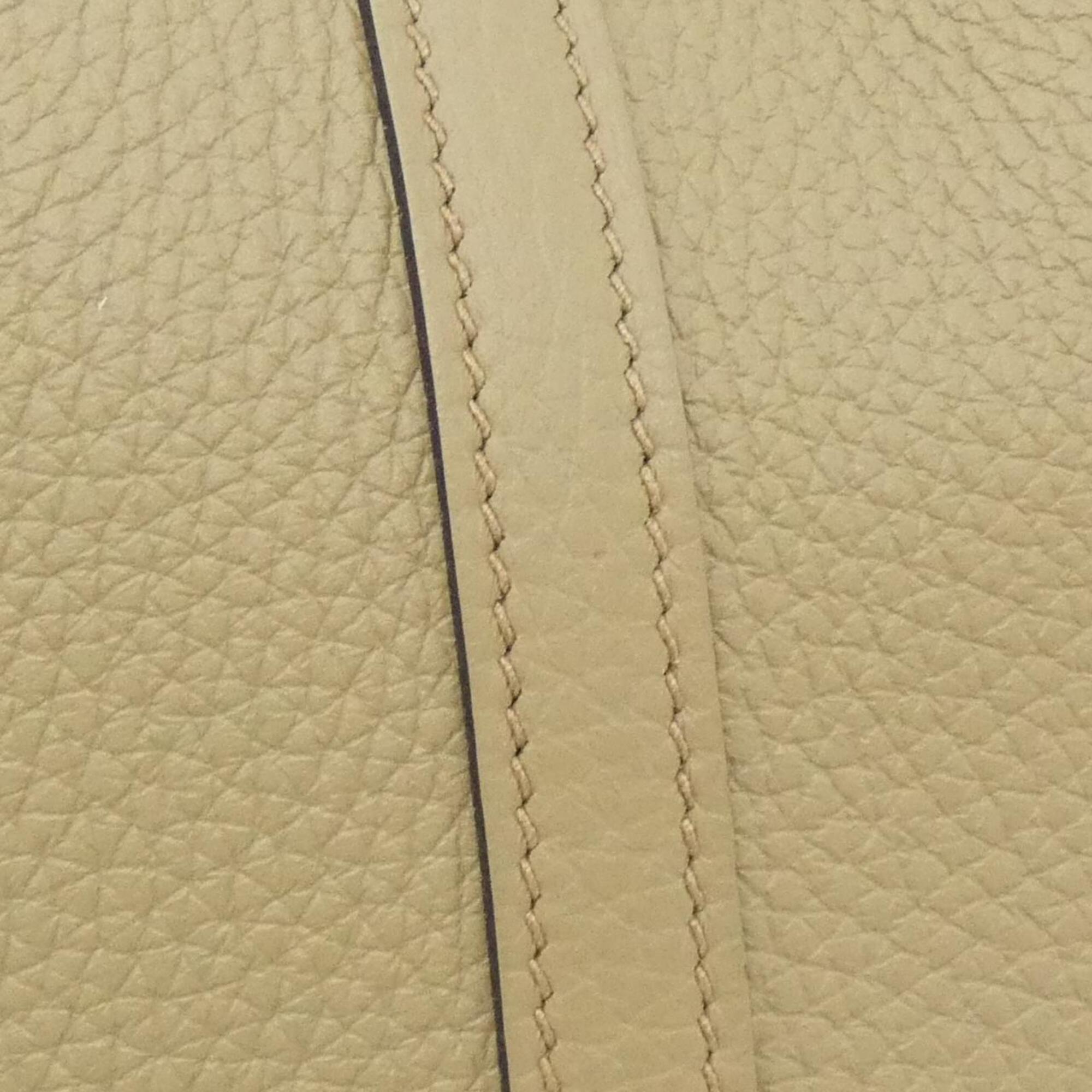 Hermes Beige Taurillon Clemence Leather Handbag (Pre-Owned)