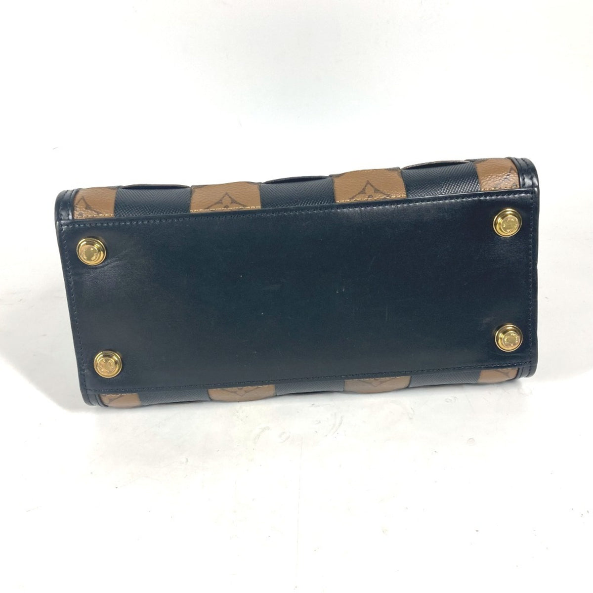 Louis Vuitton Black Brown Leather Handbag Shoulder Bag (Pre-Owned)