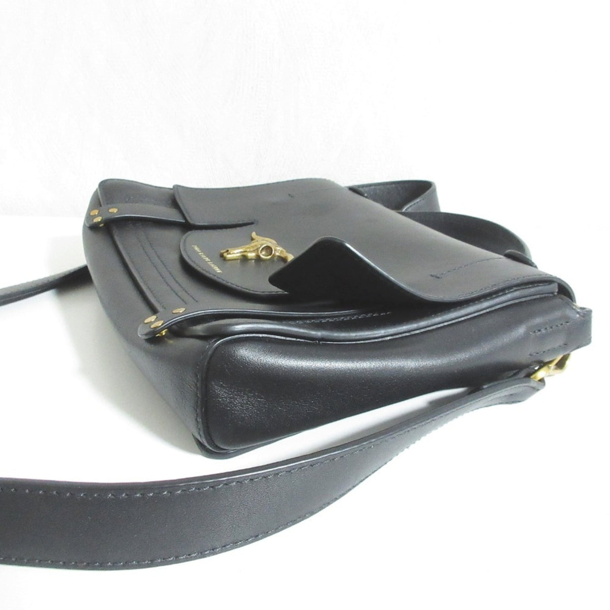 Ralph Lauren Black Leather Handbag Shoulder Bag (Pre-Owned)