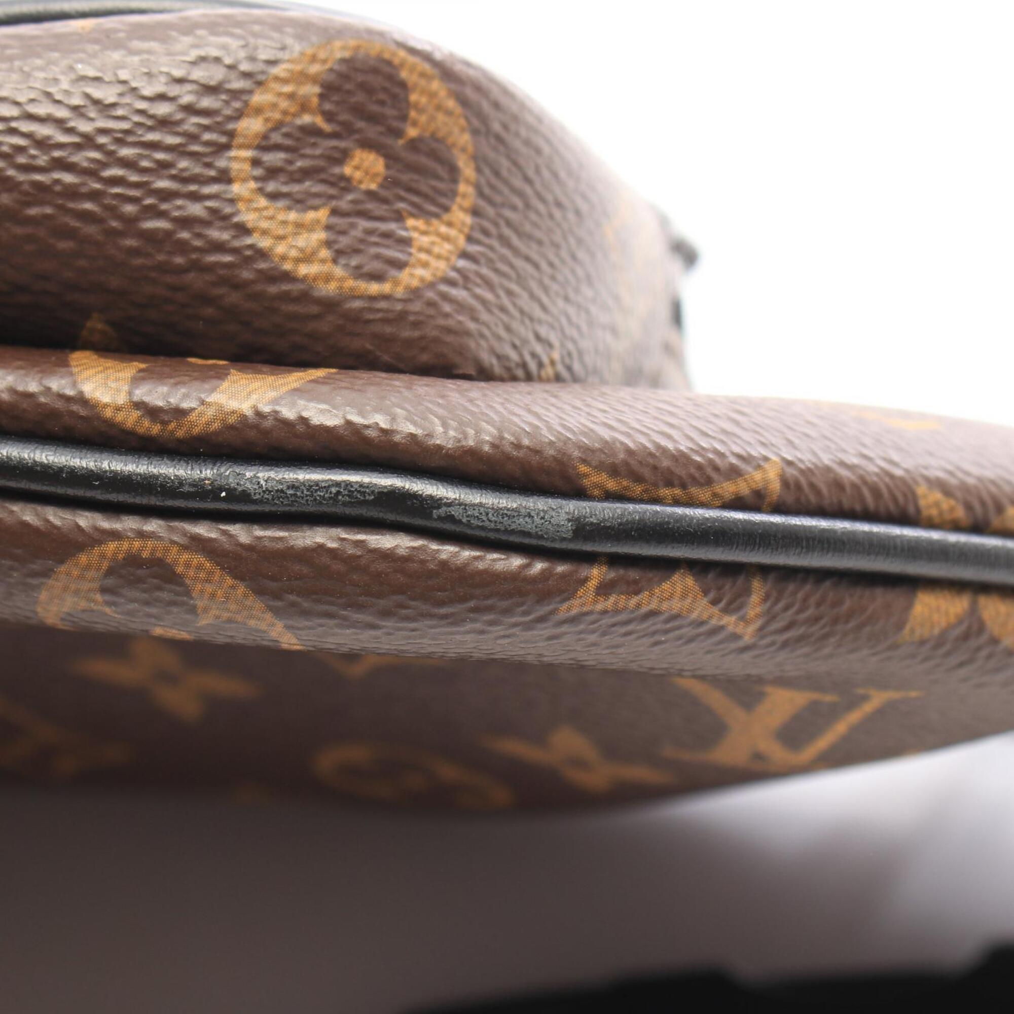 Louis Vuitton Black Brown Coated Canvas Leather Fanny Pack Handbag (Pre-Owned)