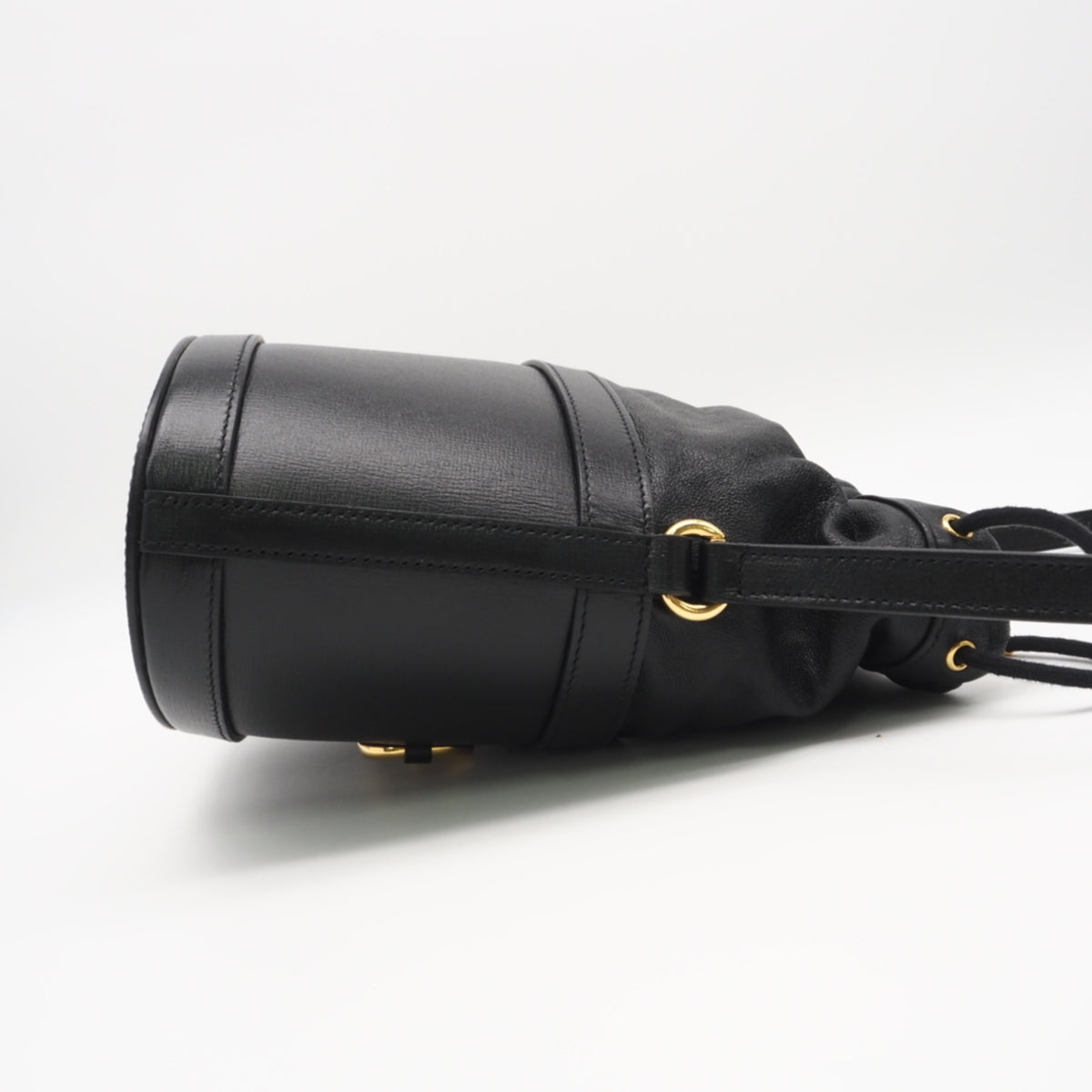 Gucci Horsebit Black Leather Shoulder Bag (Pre-Owned)