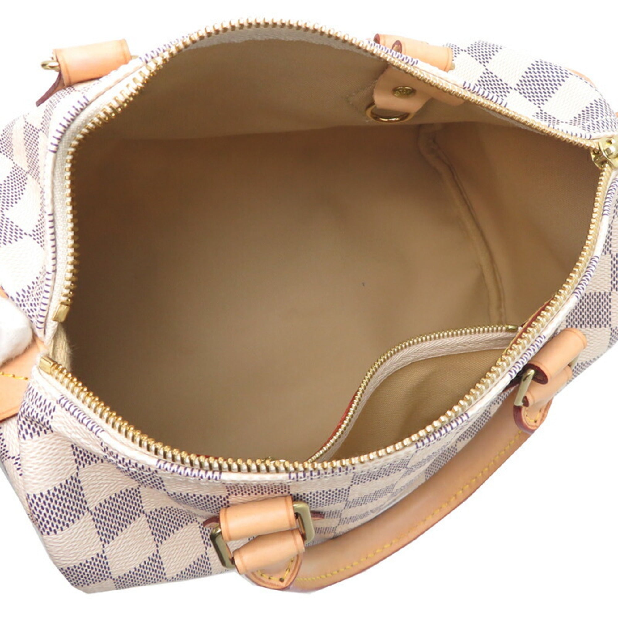 Louis Vuitton White Damier Azur Boston Bag (Pre-Owned)