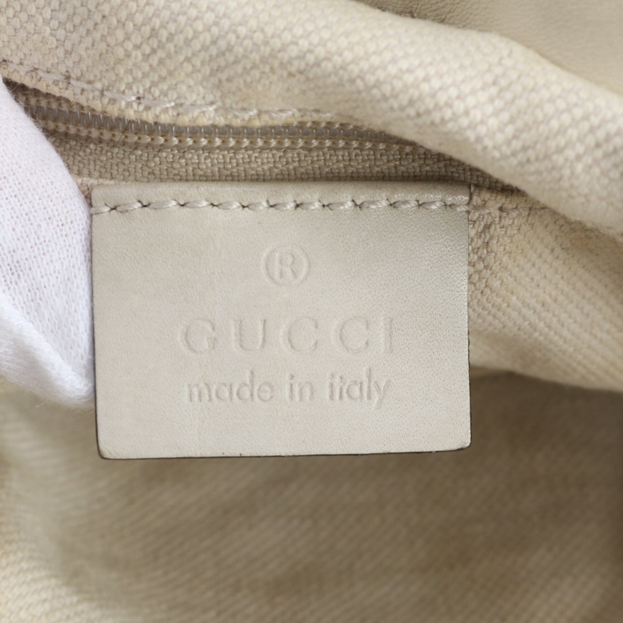 Gucci Gg Canvas Beige Ivory Gg Canvas Leather Handbag Shoulder Bag Tote Bag (Pre-Owned)