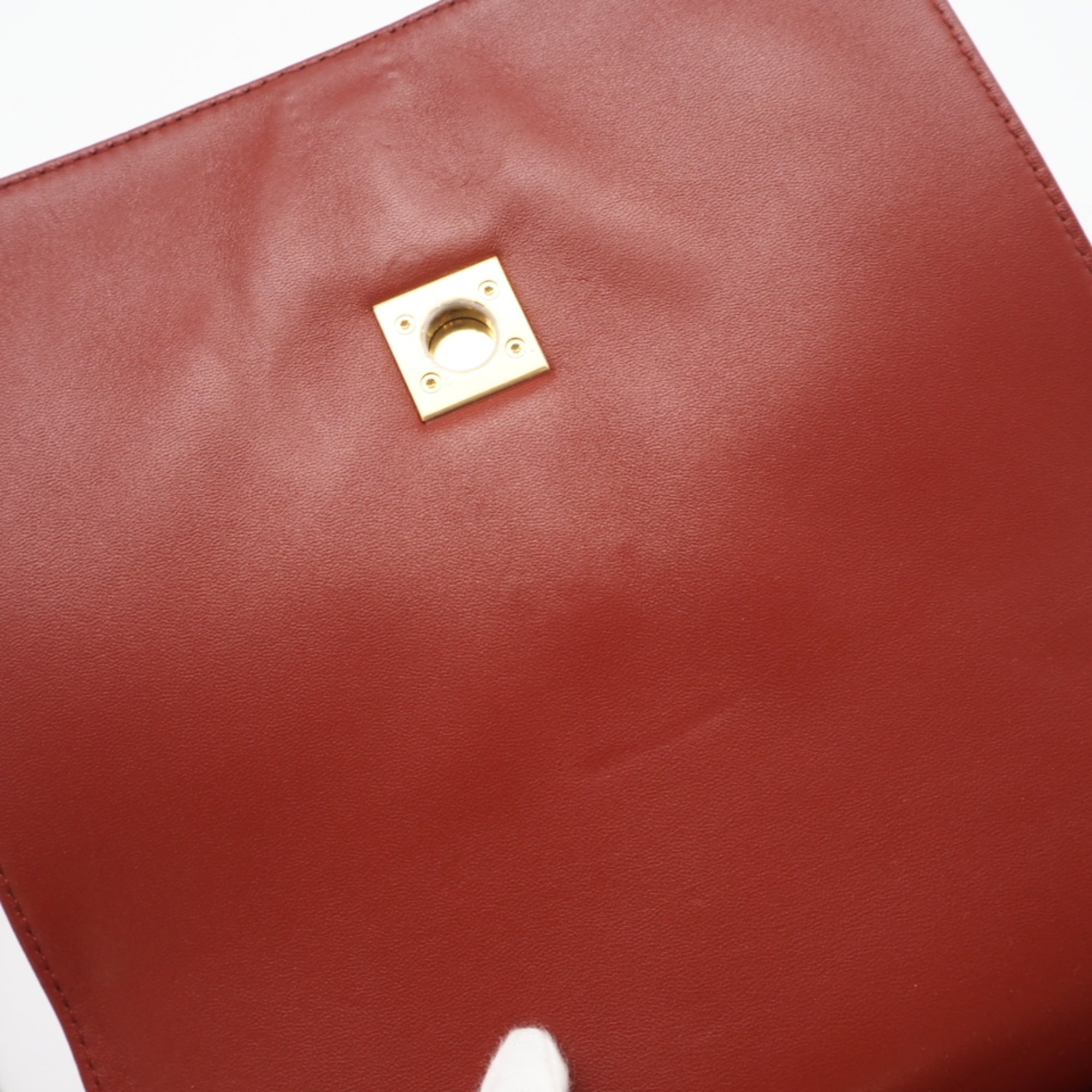 Louis Vuitton Brown Red Color Canvas Leather Shoulder Bag (Pre-Owned)