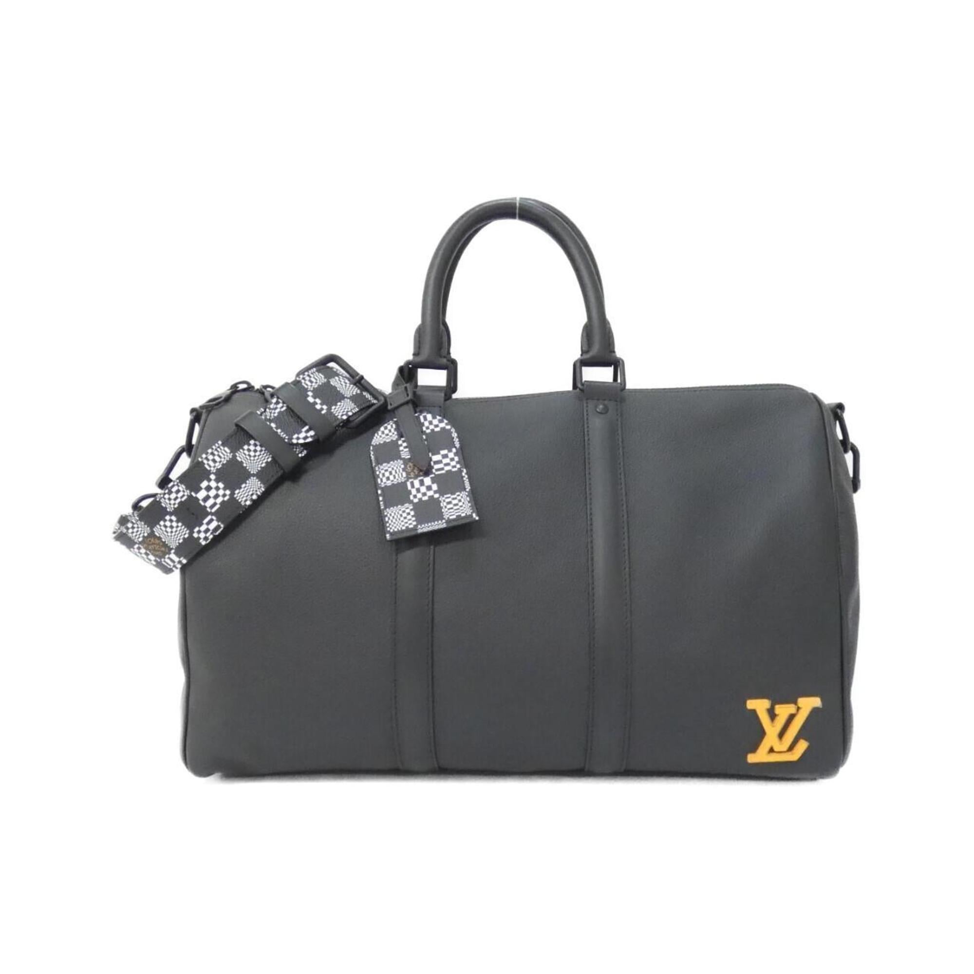 Louis Vuitton Black Leather Boston Bag (Pre-Owned)