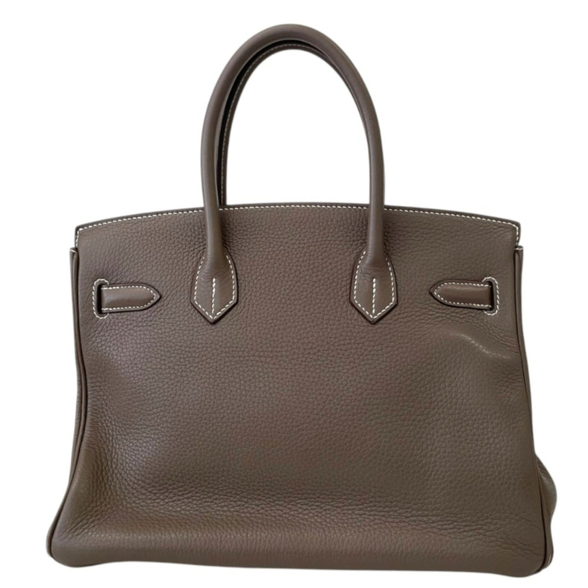 Hermes Birkin Etoupe Gray Grayish Taurillon Clemence Leather Handbag (Pre-Owned)