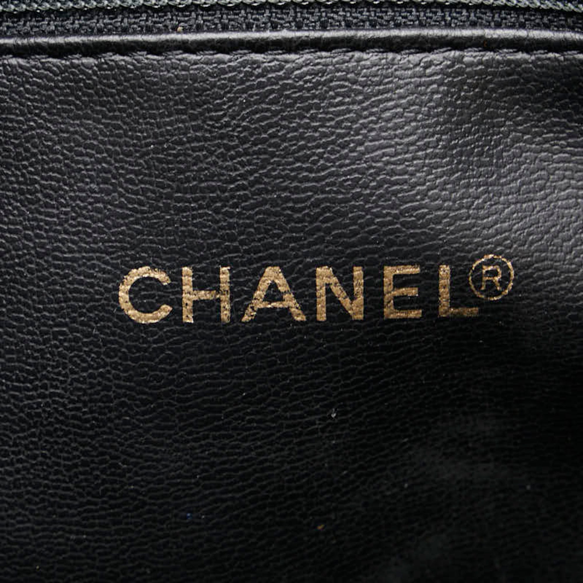 Chanel Black Leather Shoulder Bag Tote Bag (Pre-Owned)