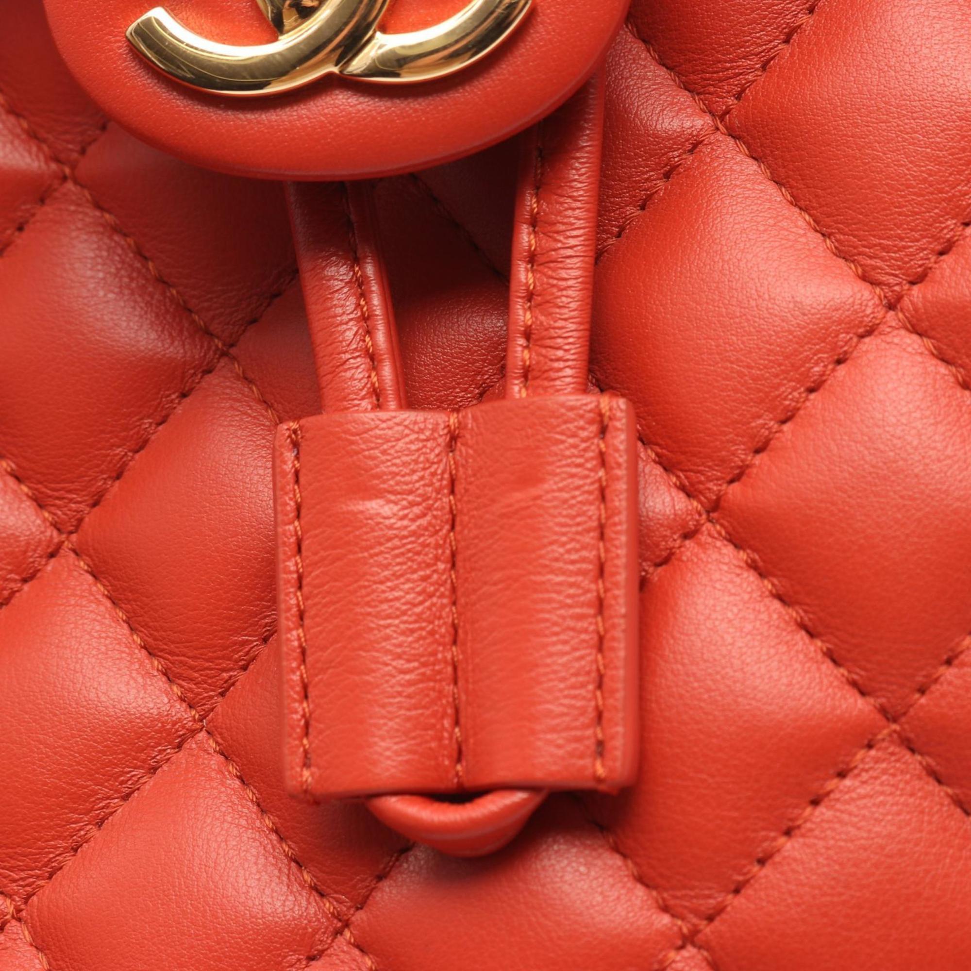 Chanel Orange Leather Backpack (Pre-Owned)