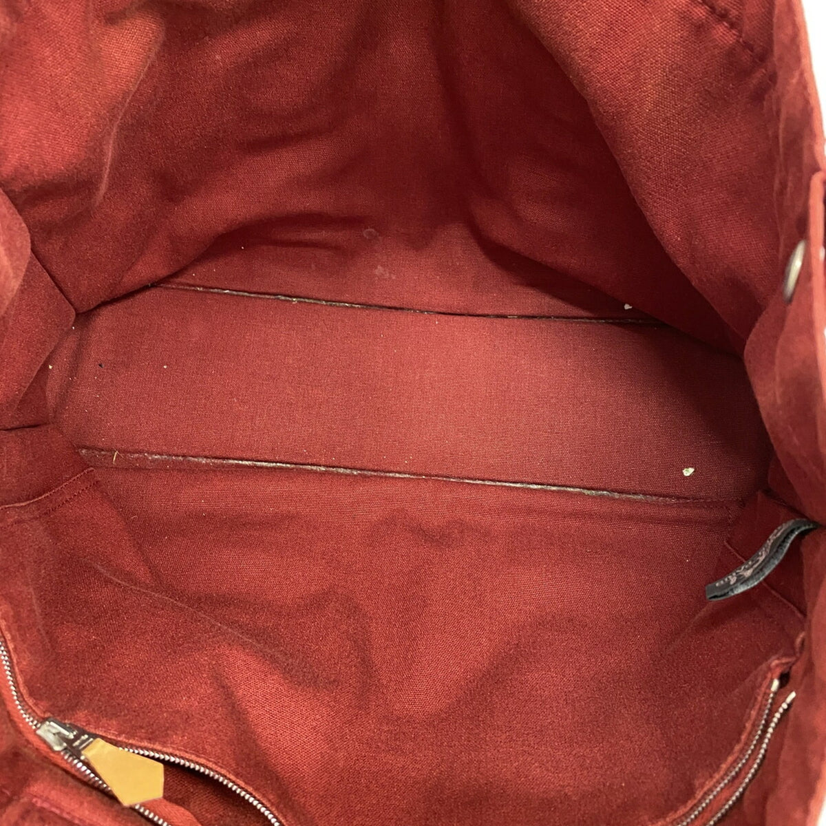 Hermes Red Color Canvas Tote Bag (Pre-Owned)