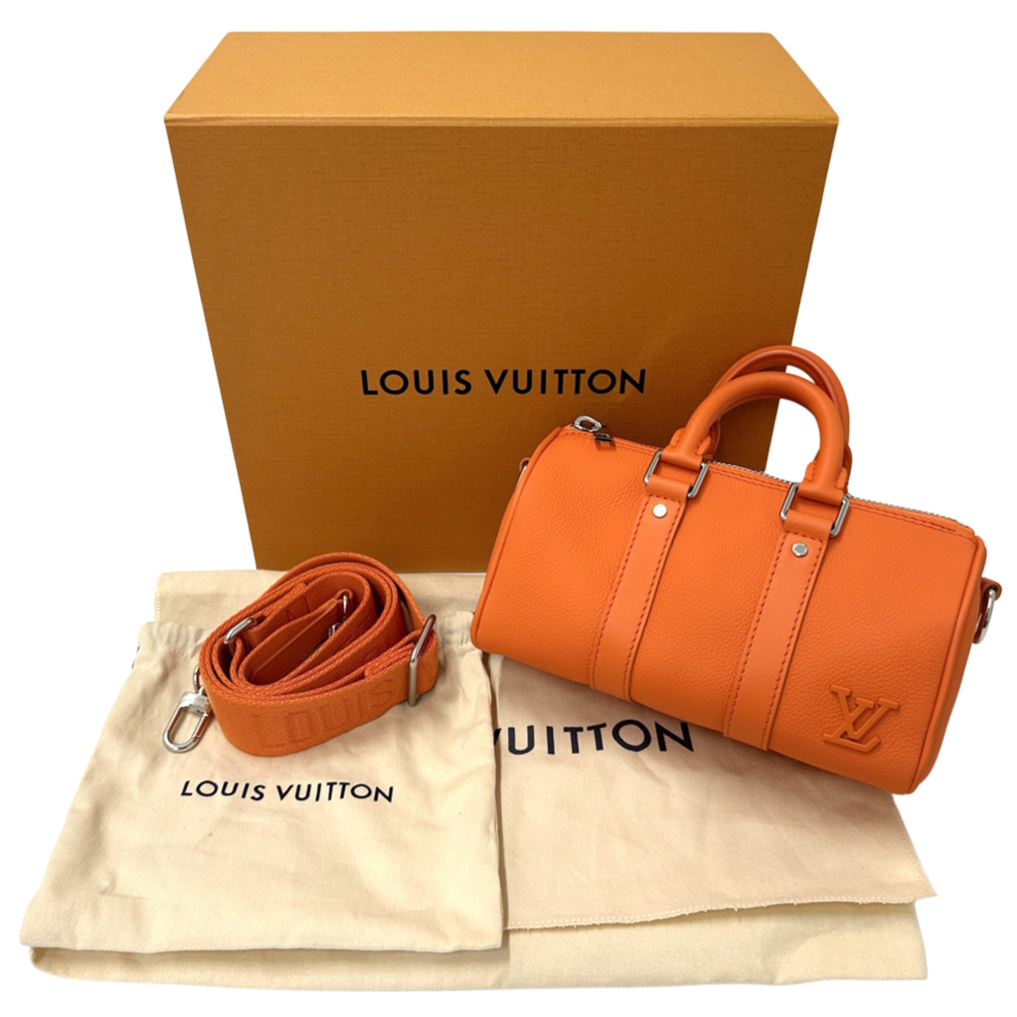 Louis Vuitton Orange Leather Handbag Shoulder Bag (Pre-Owned)