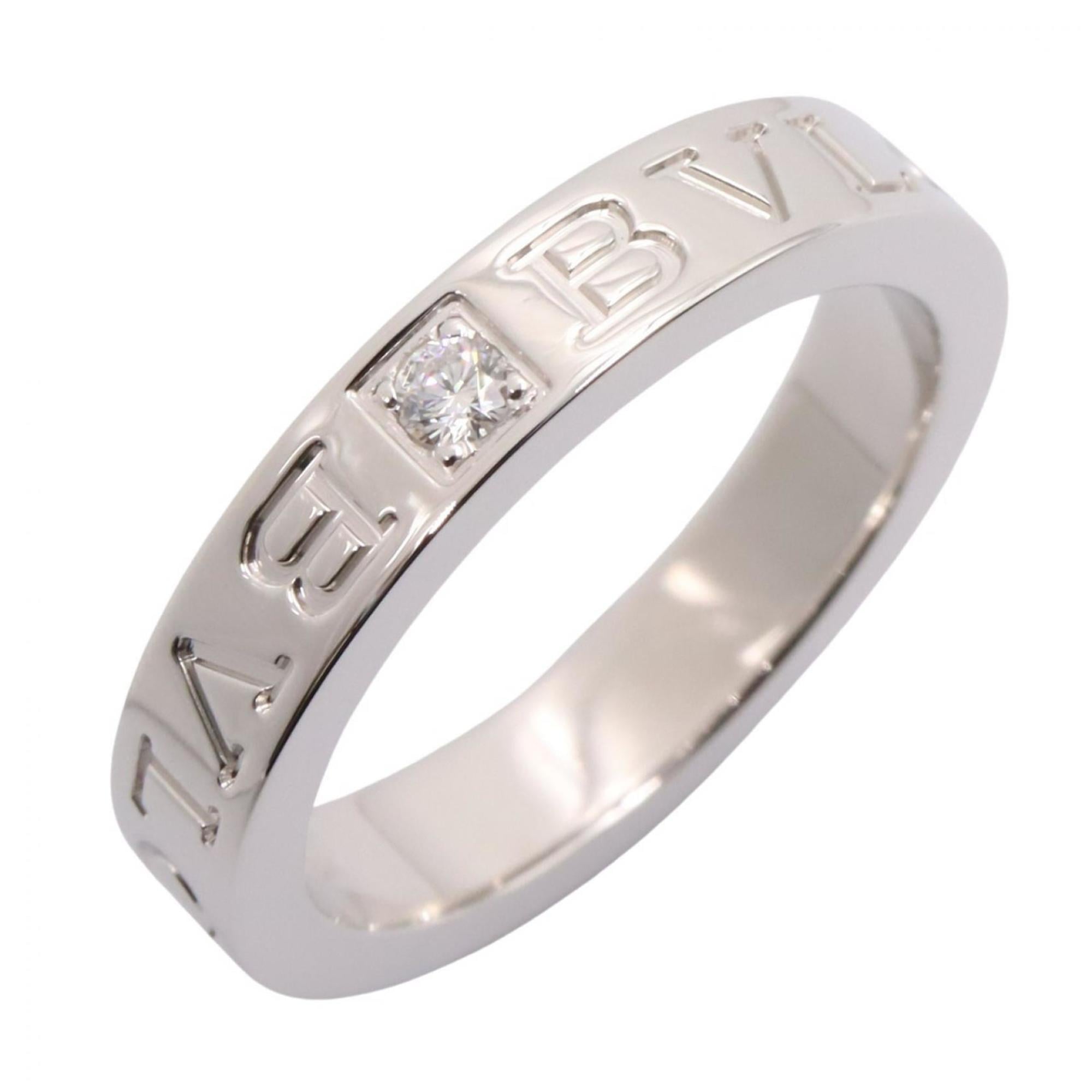 Bvlgari Silver Clear White Gold (18K) Band Ring (Pre-Owned)