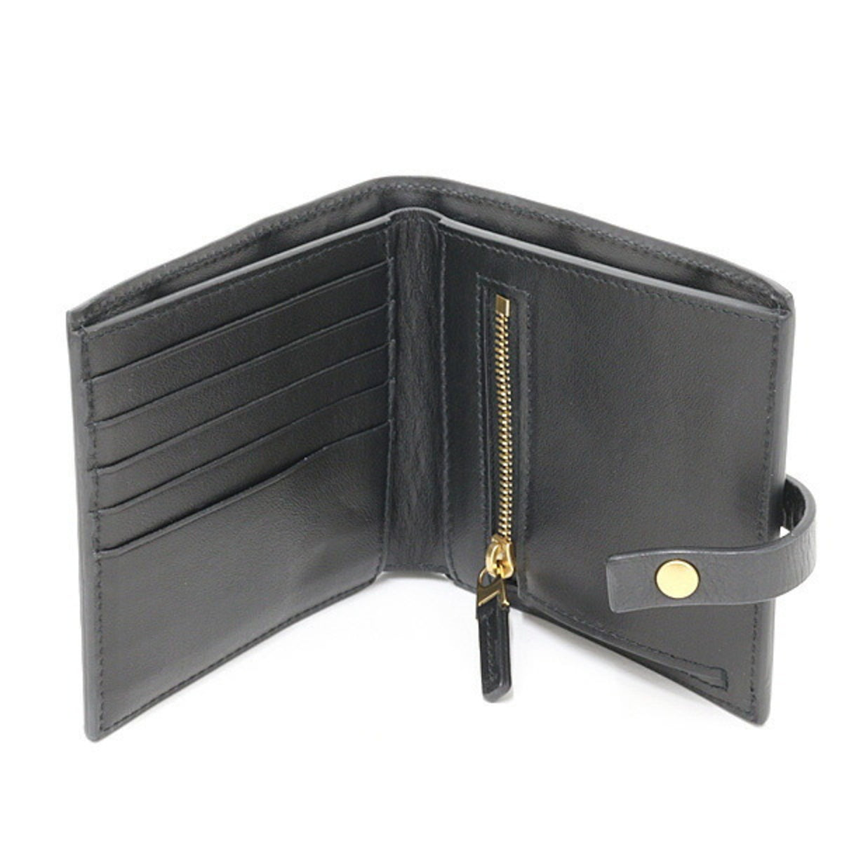 Bottega Veneta Black Leather Wallet (Bi-Fold) (Pre-Owned)