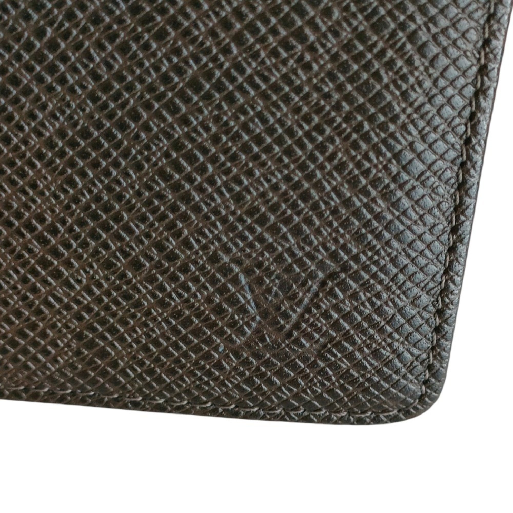Louis Vuitton Taiga Brown Leather Wallet (Bi-Fold) (Pre-Owned)