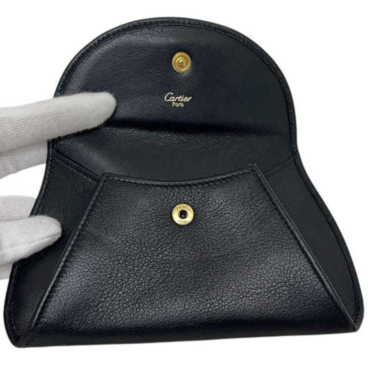 Cartier Panthère Black Leather Pouch (Pre-Owned)