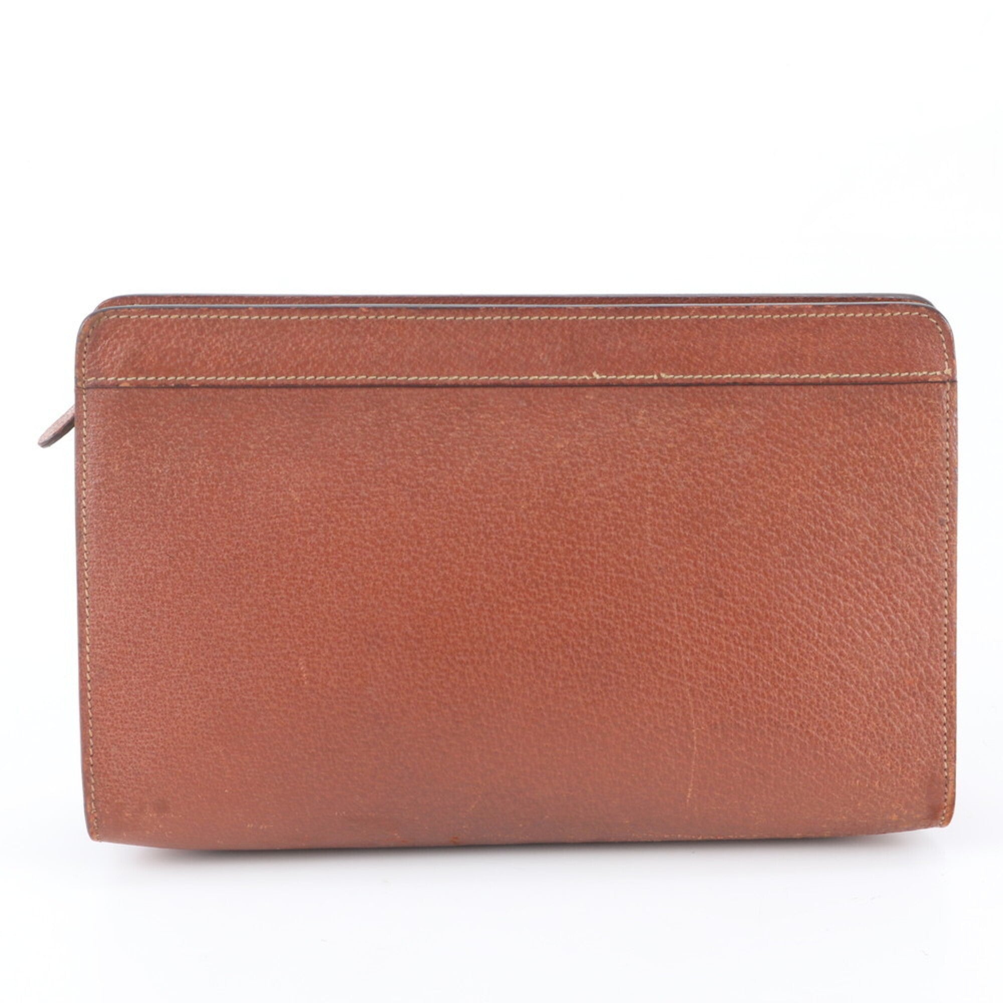 Gucci Brown Leather Clutch Bag Pouch (Pre-Owned)