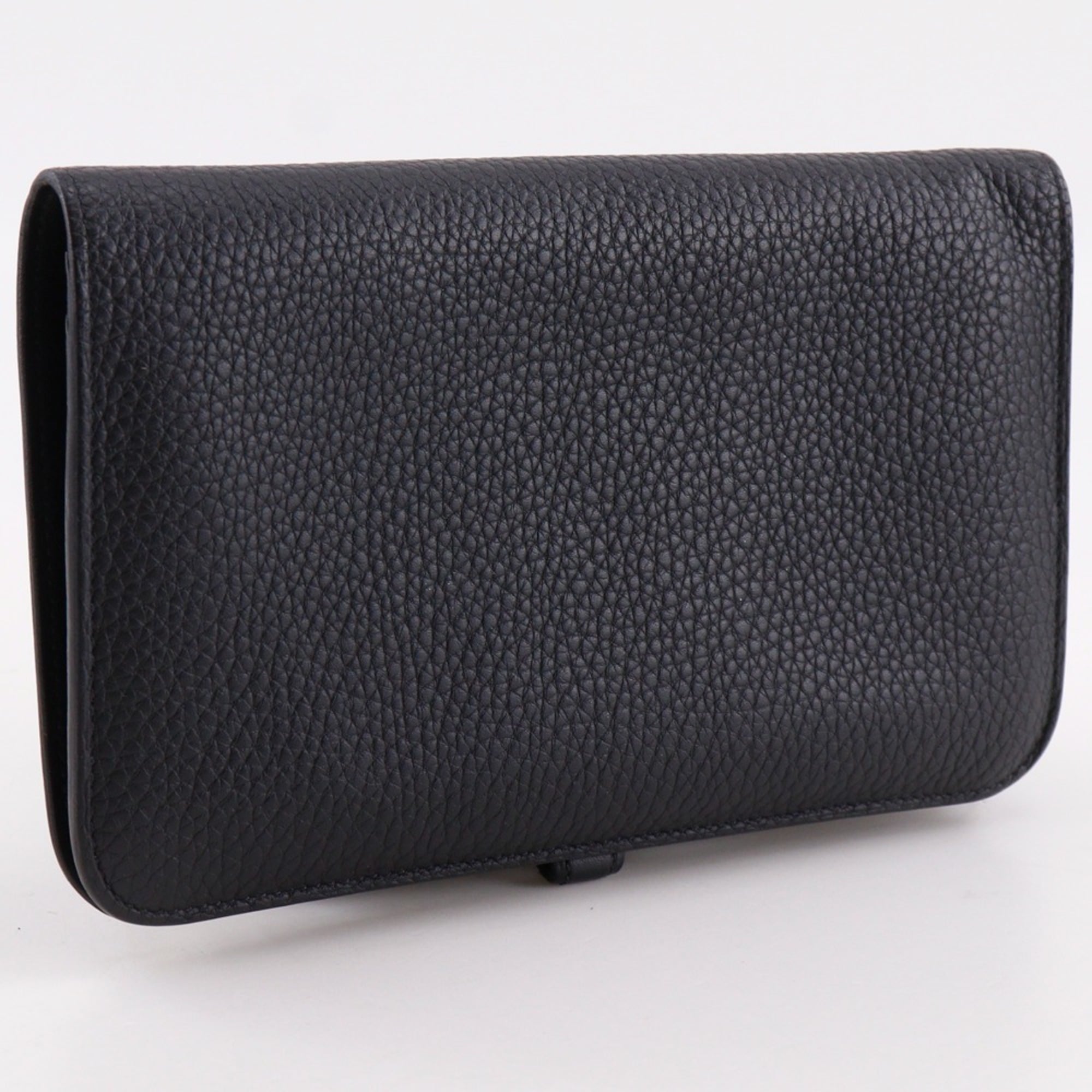 Hermes Dogon Duo Black Togo Leather Long Wallet (Bi-Fold) (Pre-Owned)