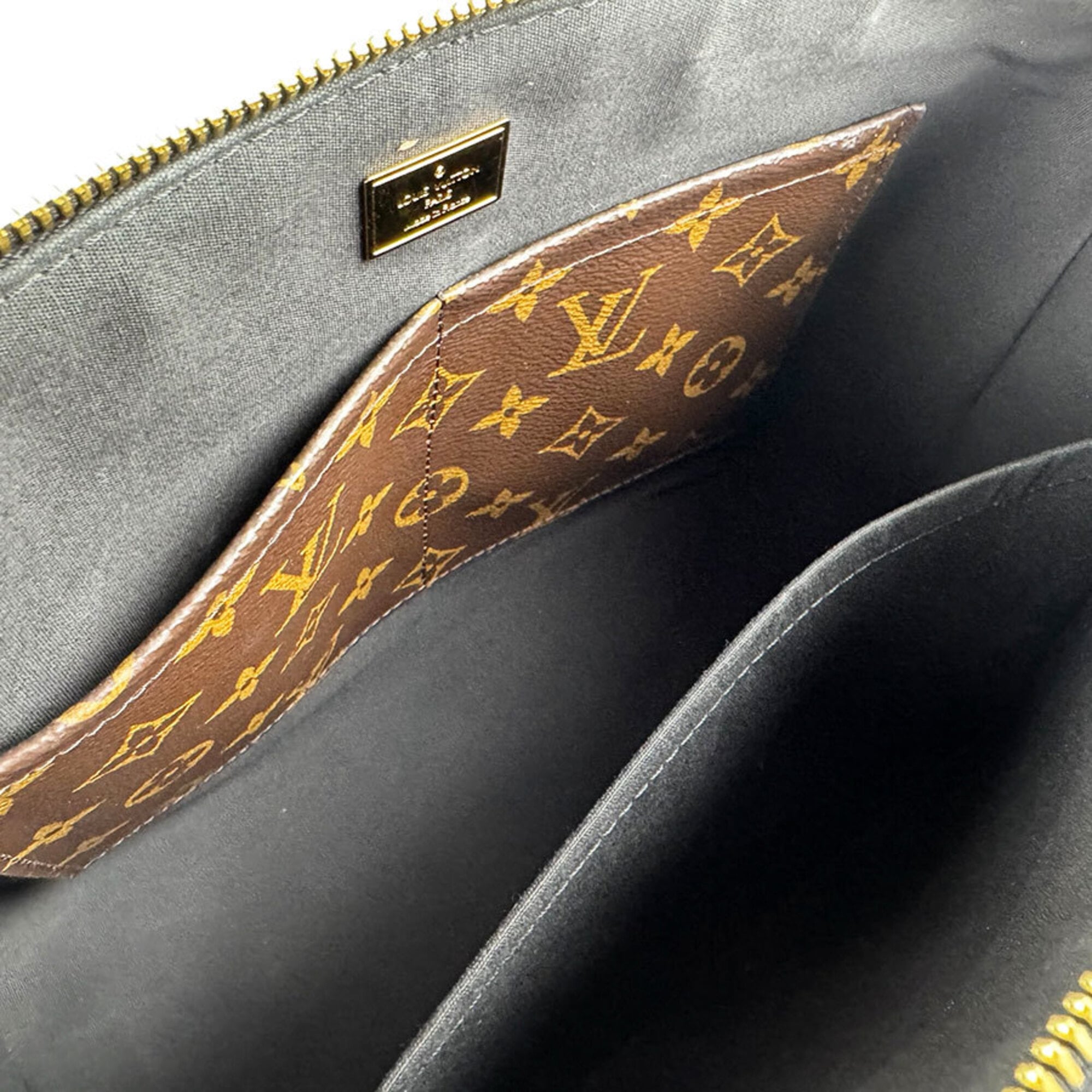 Louis Vuitton Black Brown Monogram Patent Leather Monogram Handbag Shoulder Bag (Pre-Owned)