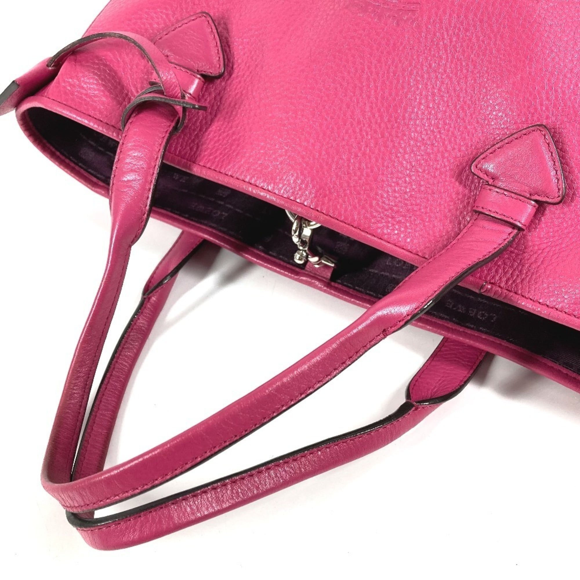 Loewe Pink Leather Shoulder Bag Tote Bag (Pre-Owned)