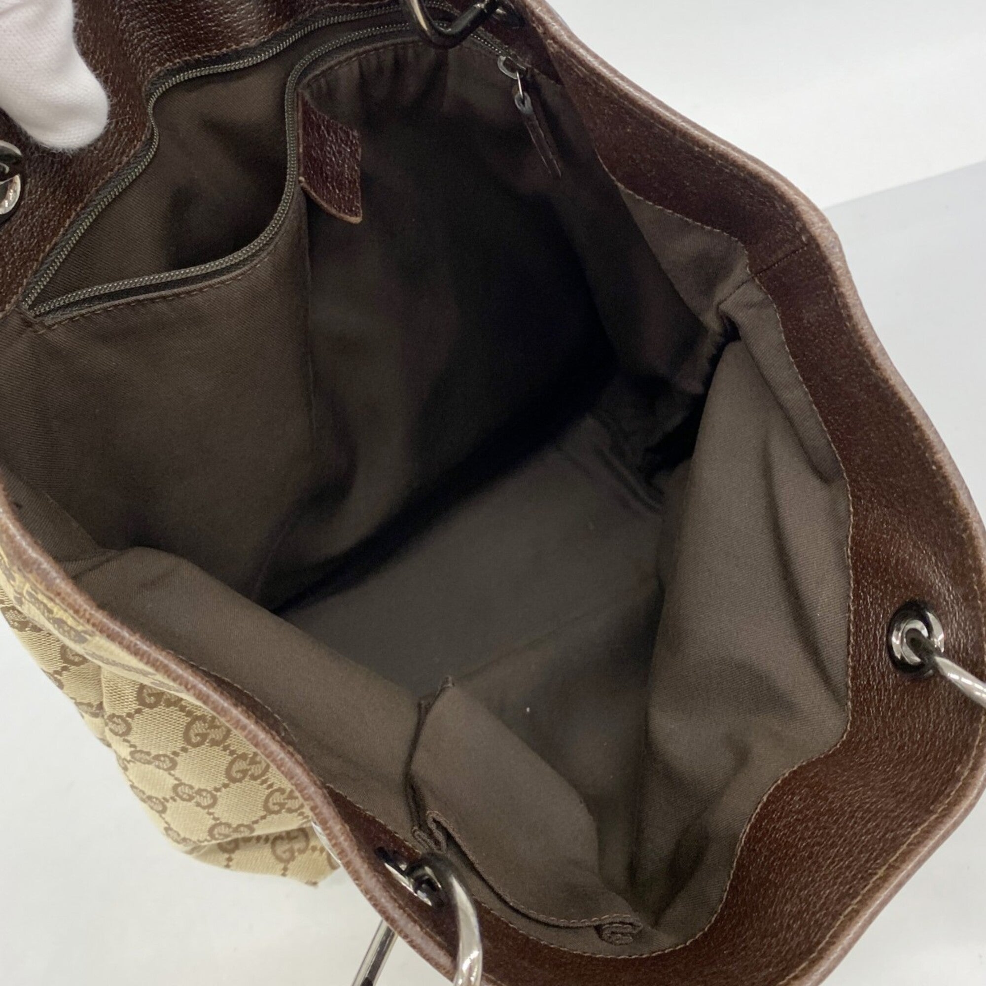 Gucci Brown Canvas Tote Bag (Pre-Owned)