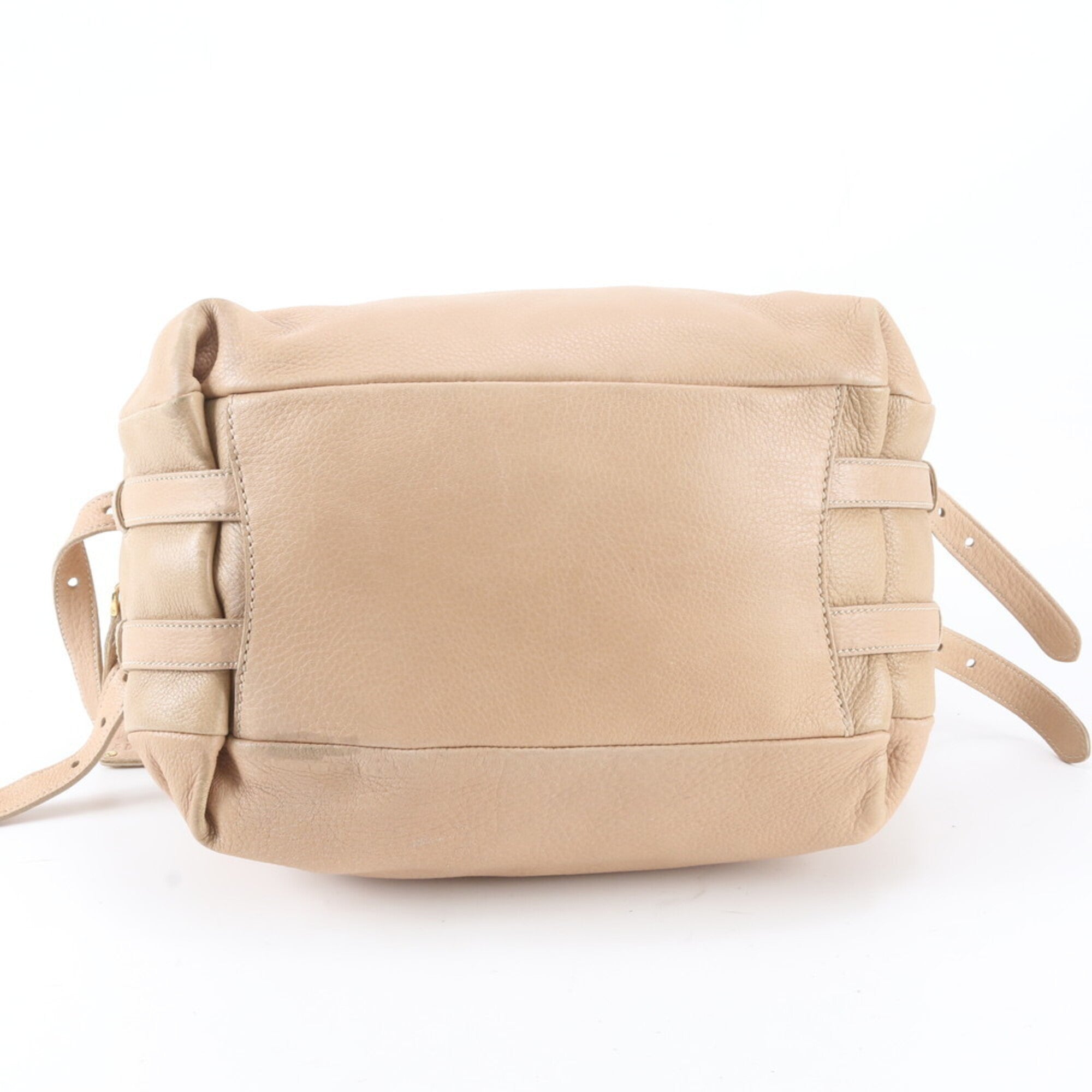 Prada Beige Leather Handbag Tote Bag (Pre-Owned)
