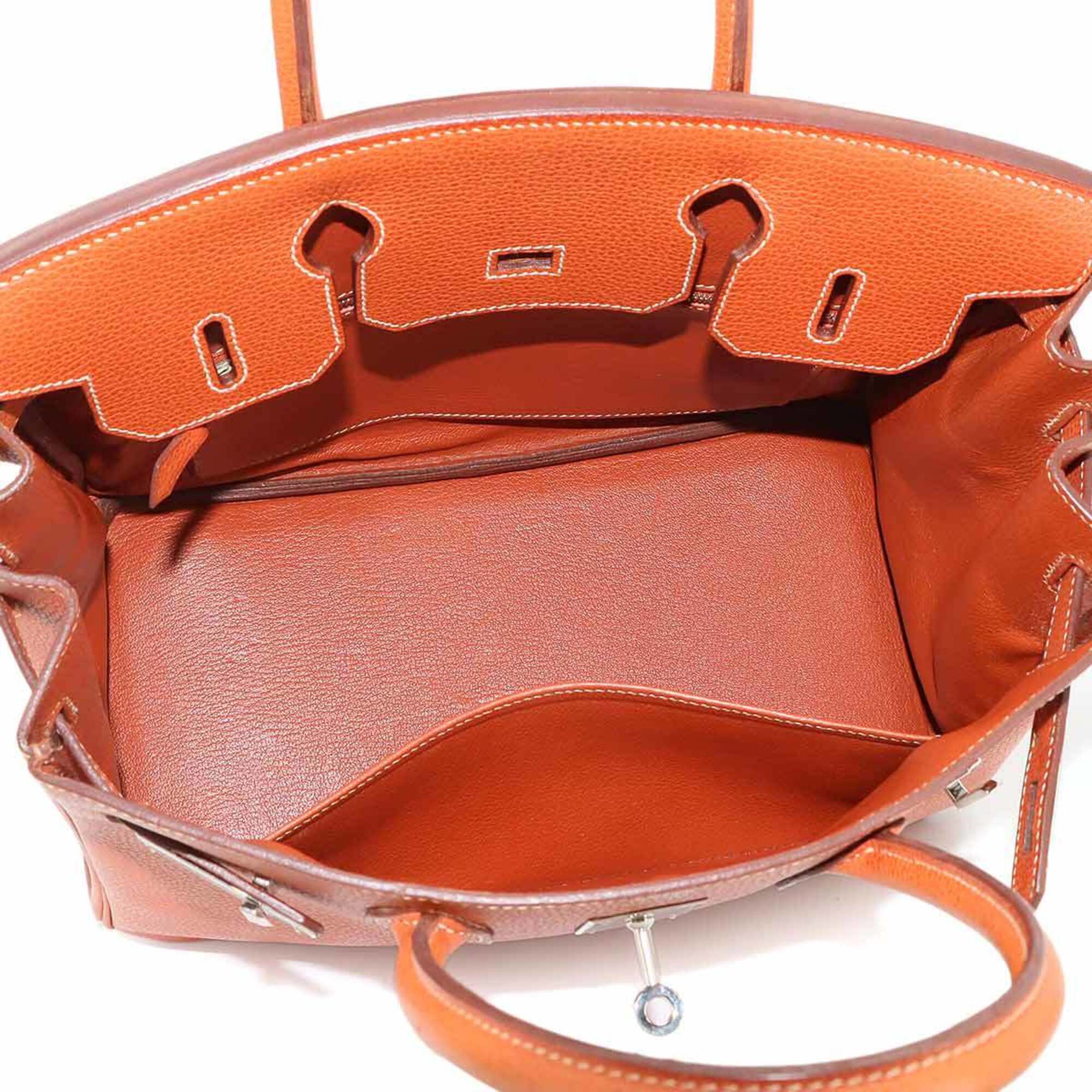 Hermes Brique Vache Liegee Leather Handbag (Pre-Owned)