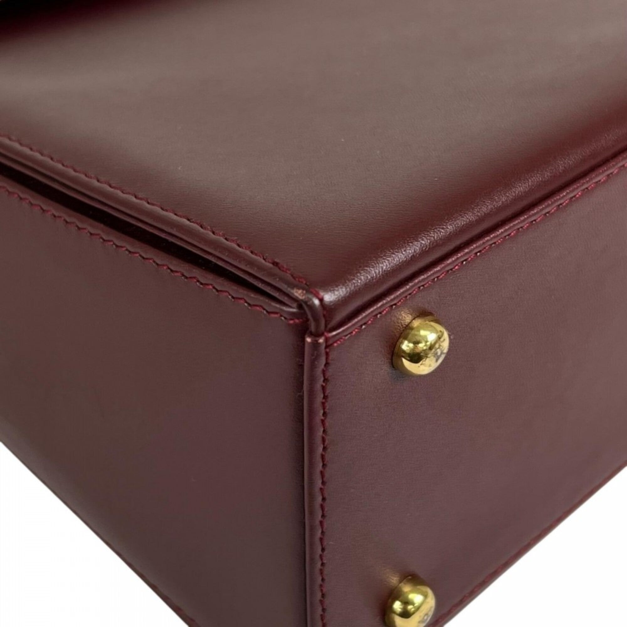 Cartier Bordeaux Leather Handbag (Pre-Owned)