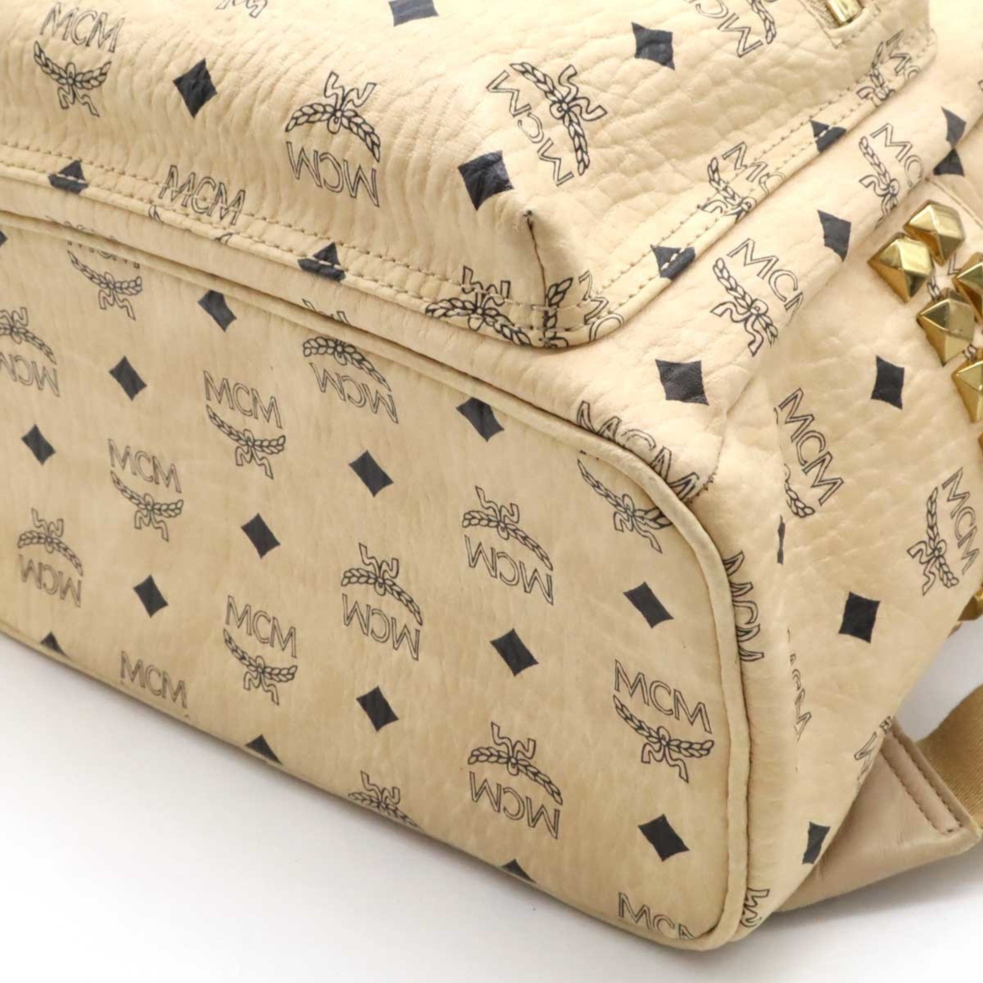 Mcm Beige Leather Backpack (Pre-Owned)