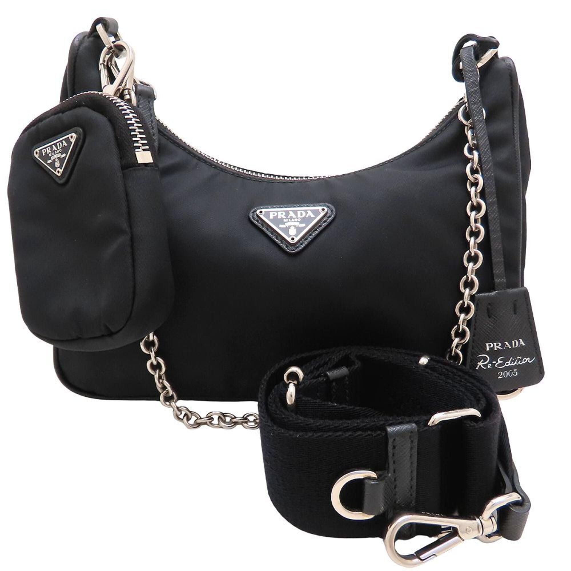 Prada Black Nero Nylon Shoulder Bag (Pre-Owned)