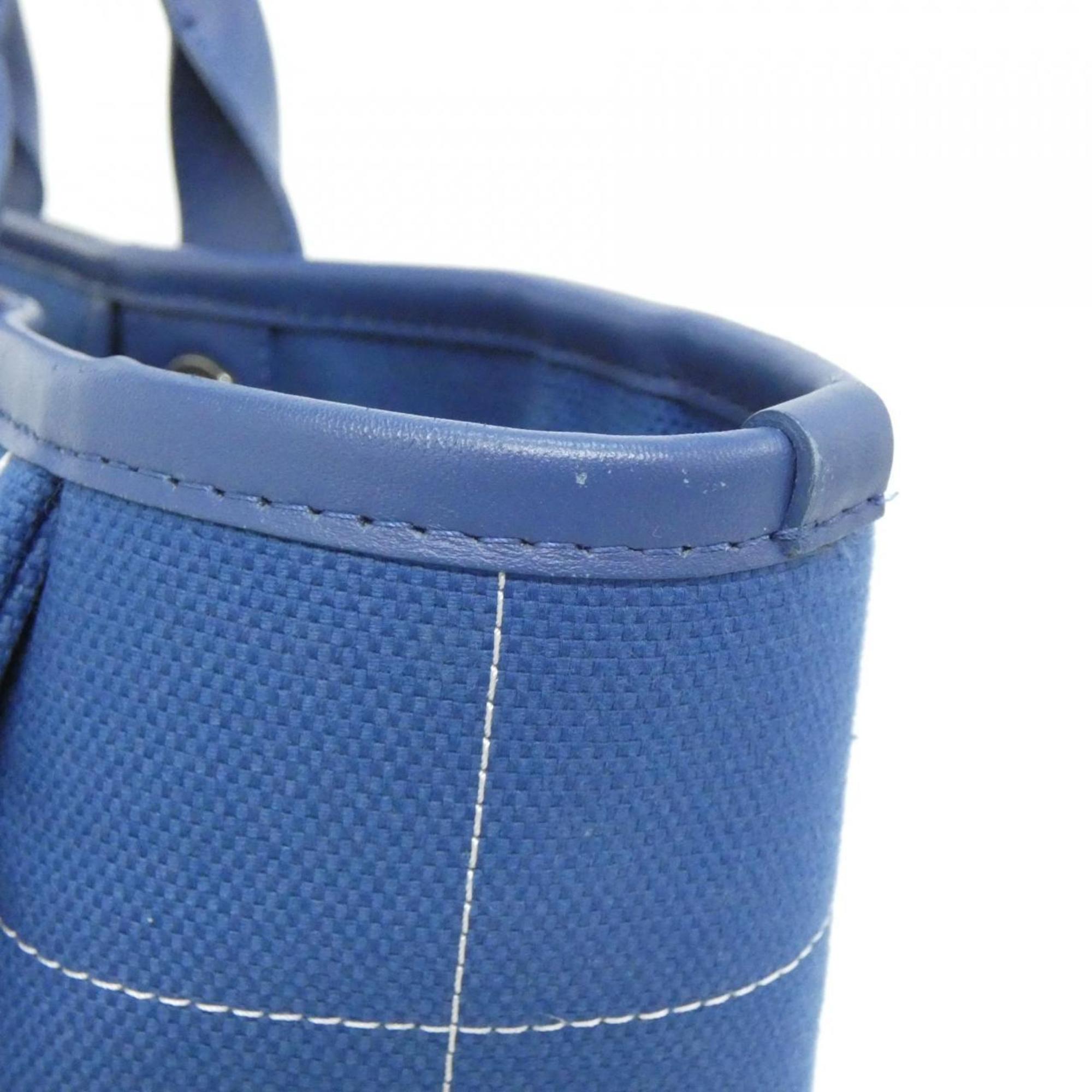 Chanel Blue White Cotton Handbag Pouch (Pre-Owned)