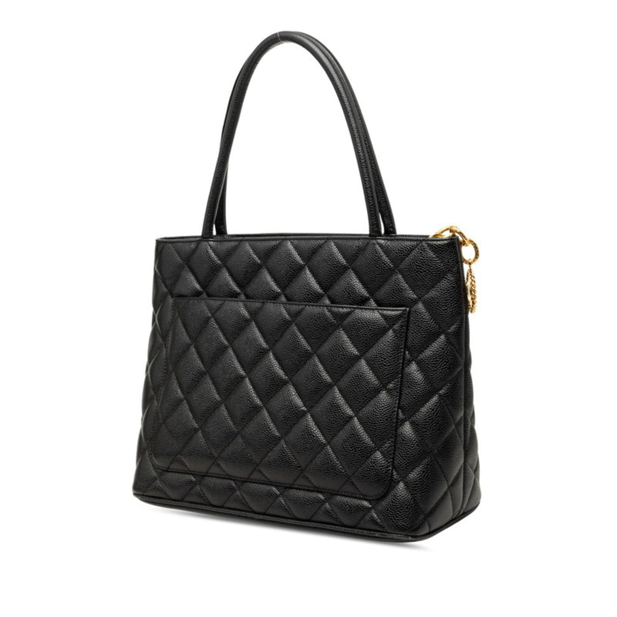 Chanel Matelasse Black Grained Calfskin Handbag Tote Bag (Pre-Owned)