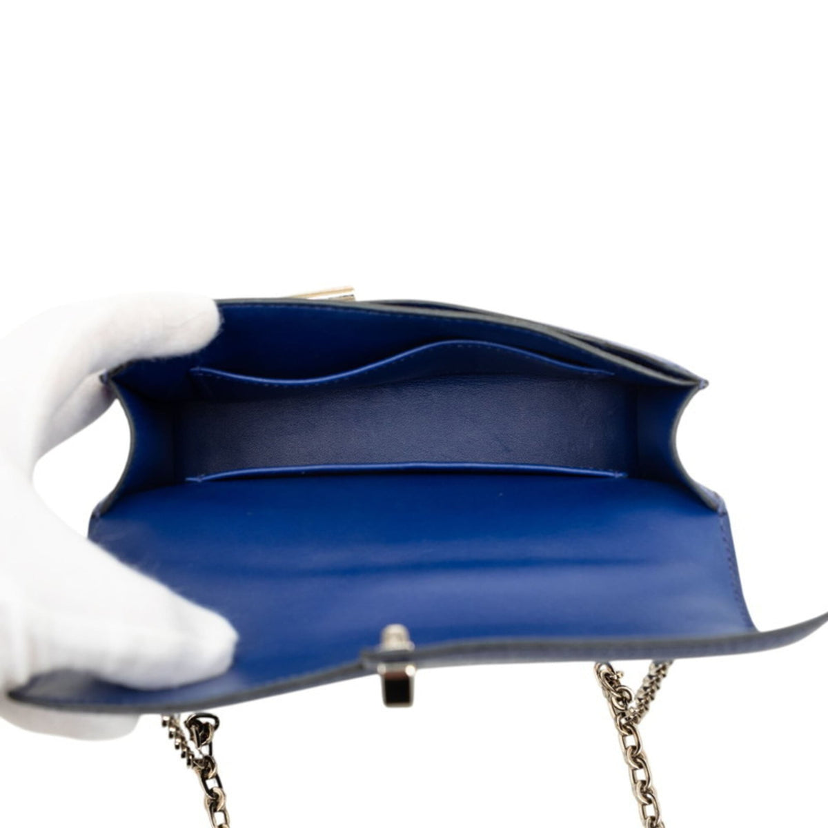 Hermes Blue Chevre Leather Shoulder Bag (Pre-Owned)