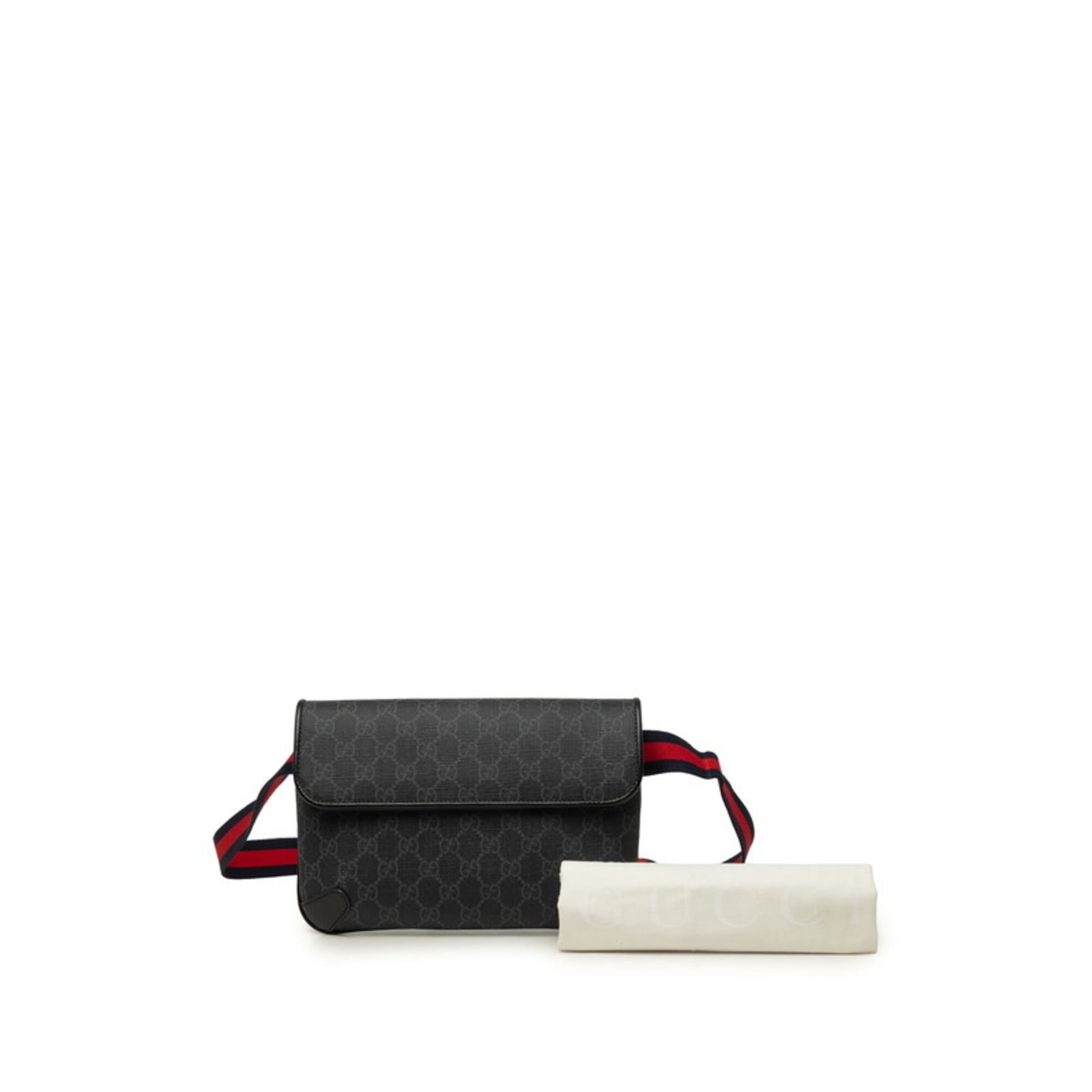 Gucci Black Gray Pvc Leather Fanny Pack Sling Bag (Pre-Owned)