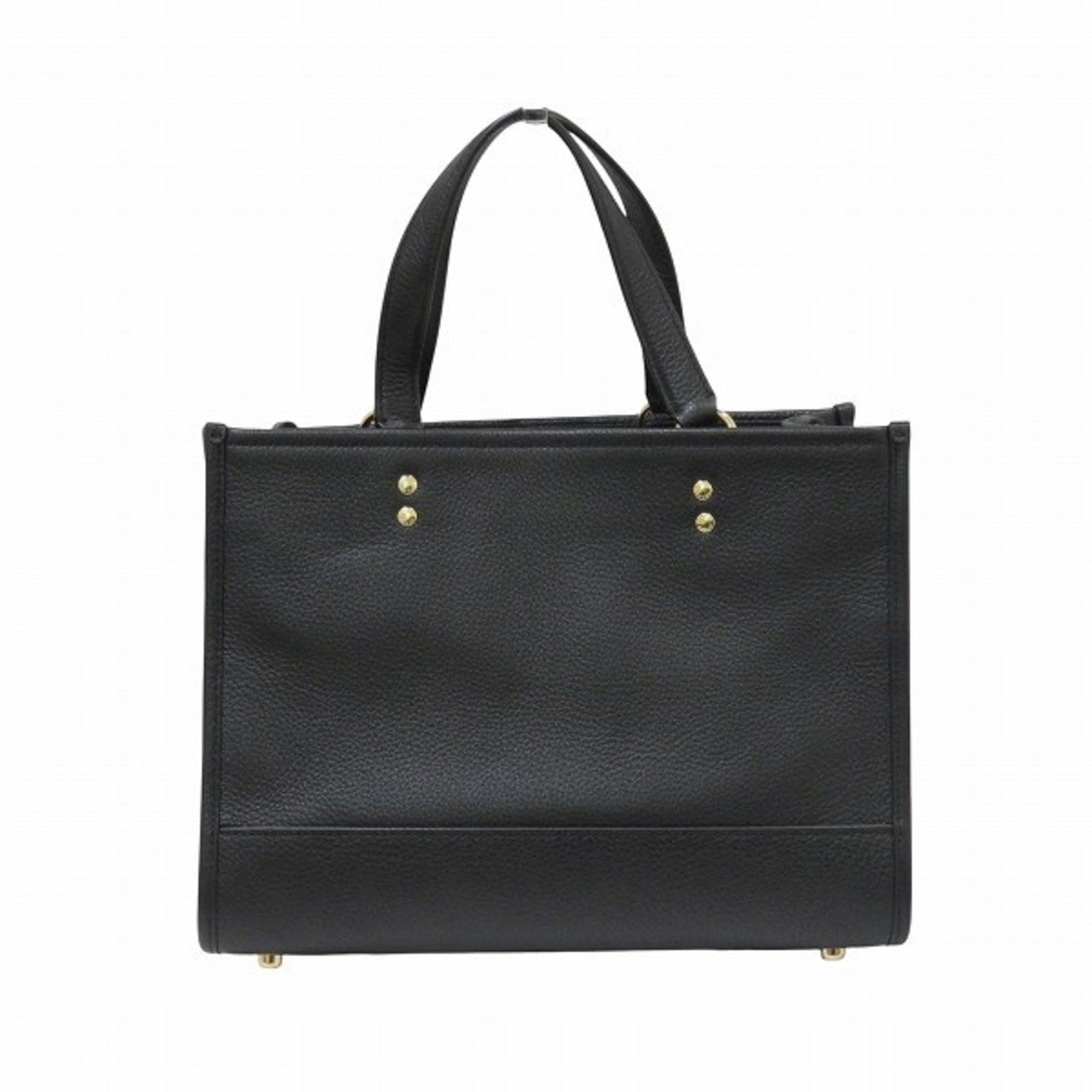 Coach Black Leather Handbag Shoulder Bag (Pre-Owned)