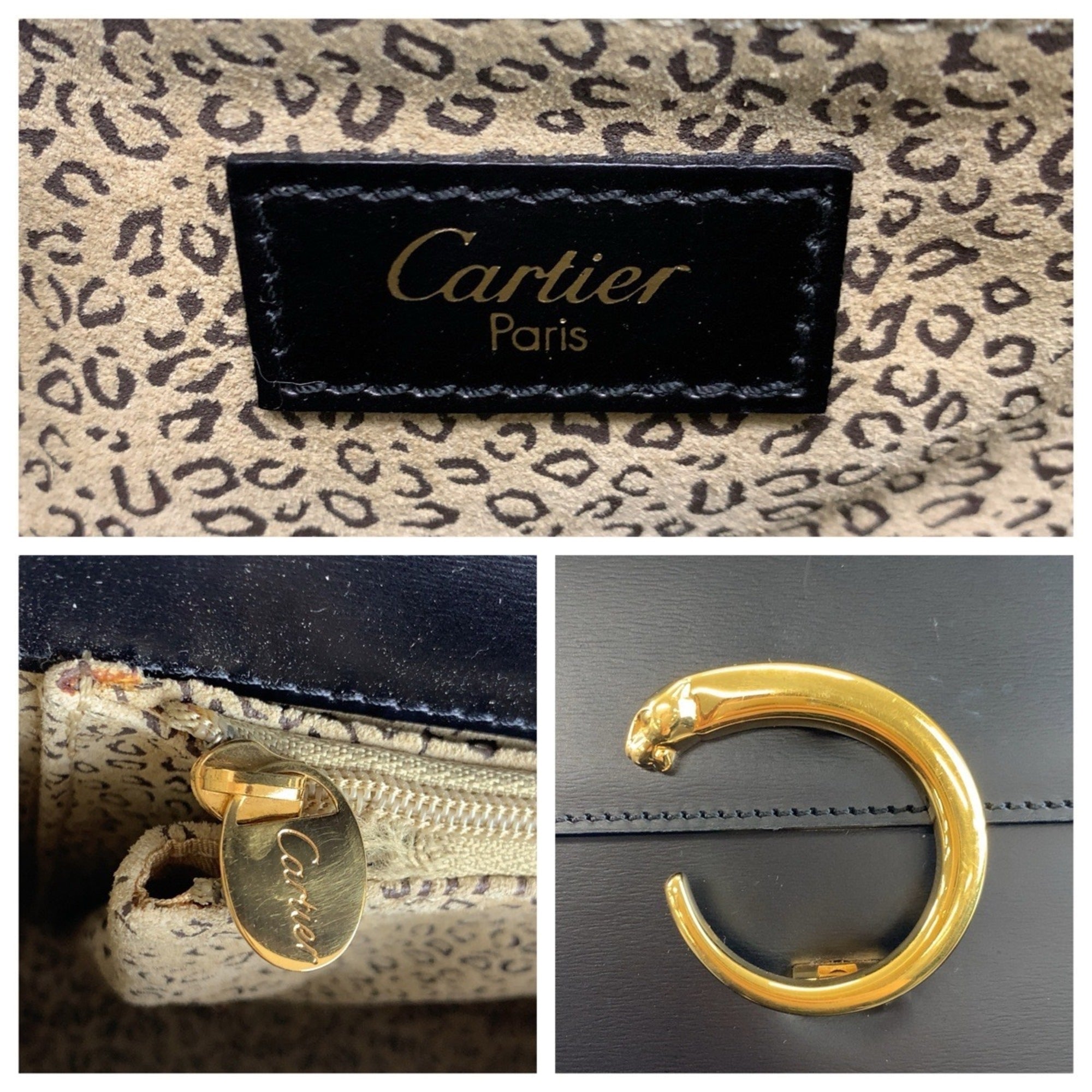 Cartier Black Leather Handbag (Pre-Owned)