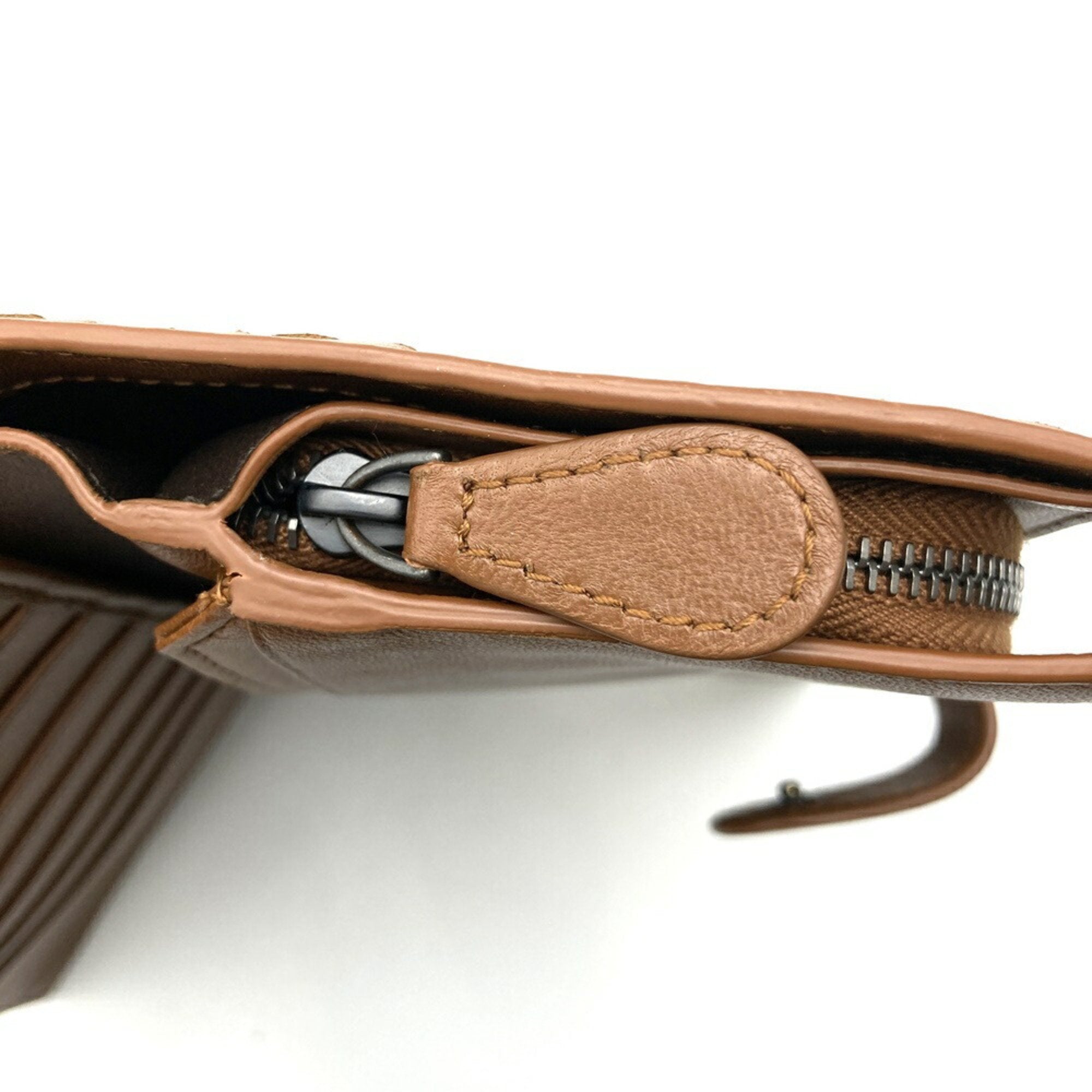 Bottega Veneta Brown Intrecciato Long Wallet (Bi-Fold) (Pre-Owned)