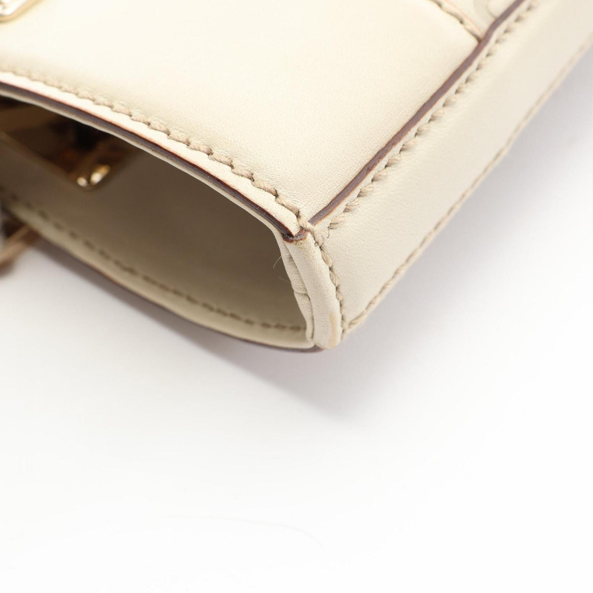 Gucci Ivory Leather Handbag Tote Bag (Pre-Owned)