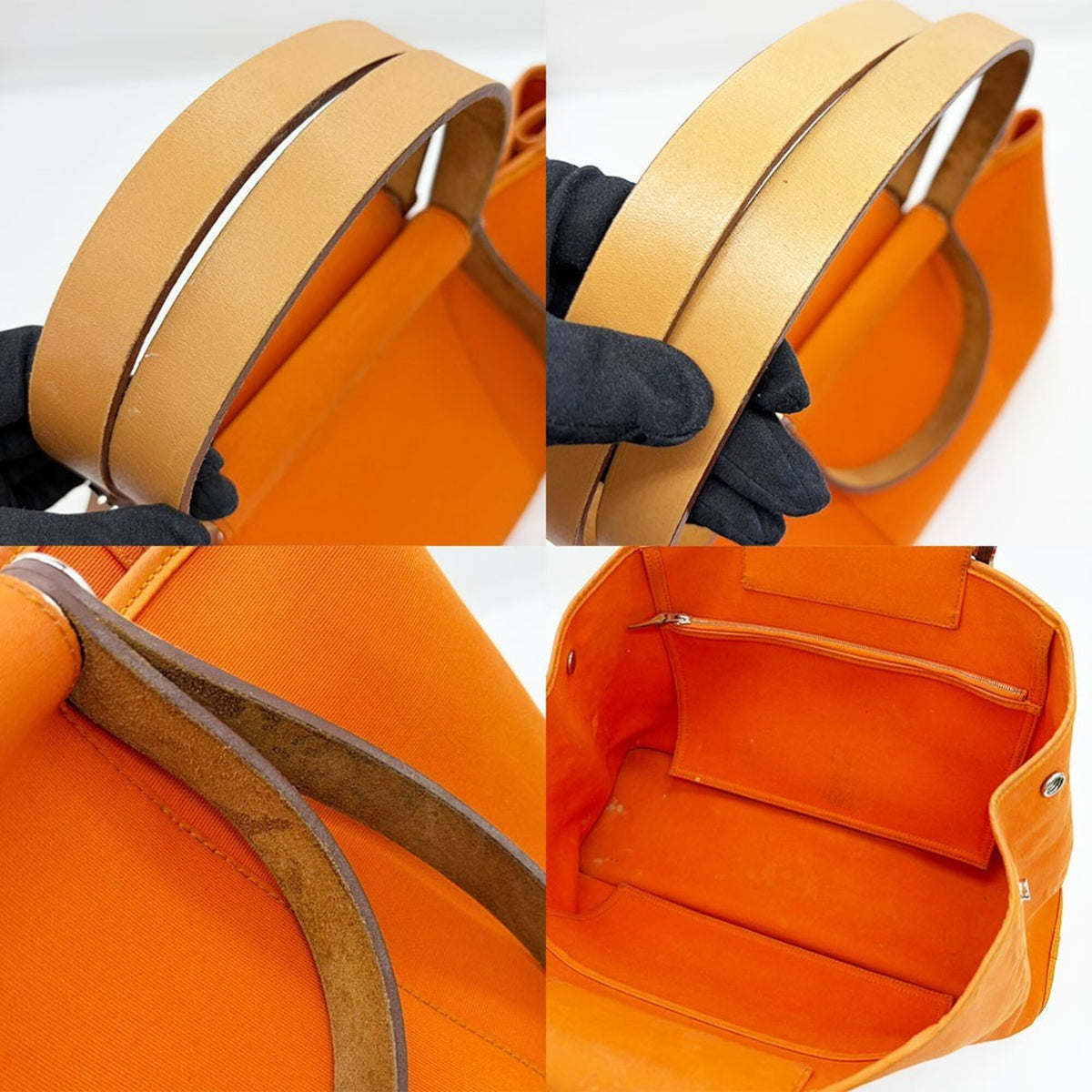 Hermes Orange Toile Officier Tote Bag (Pre-Owned)
