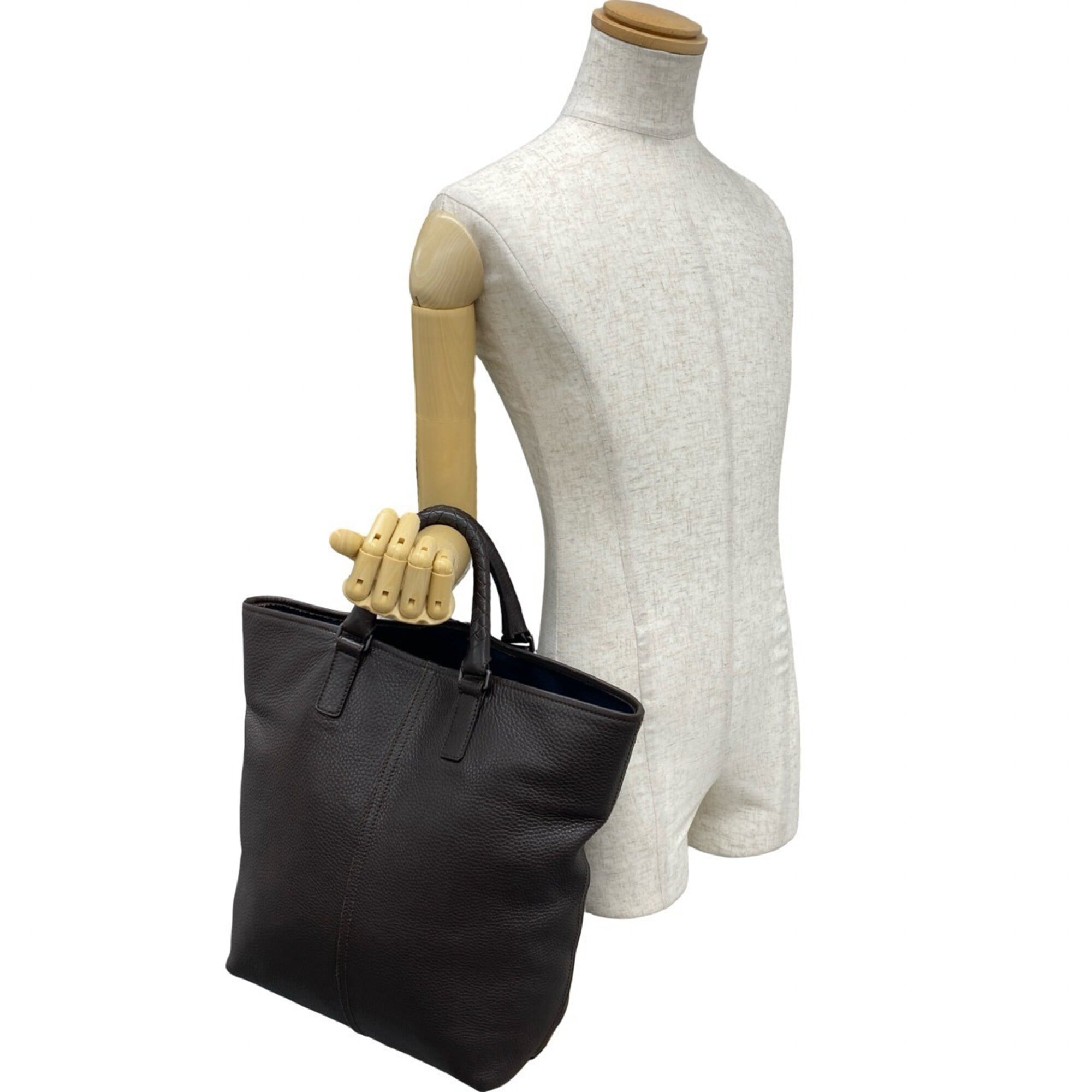 Bottega Veneta Brown Leather Handbag Tote Bag (Pre-Owned)