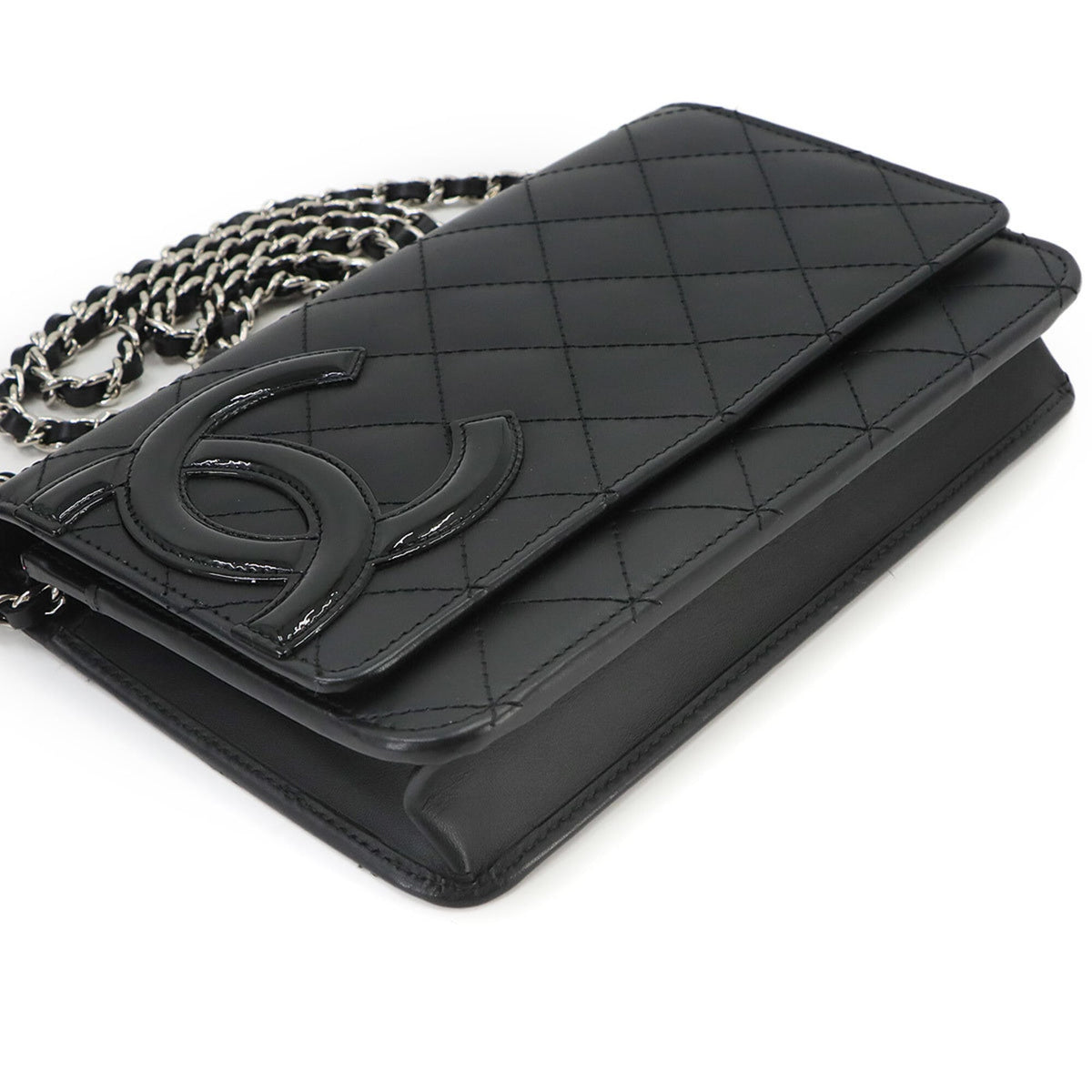 Chanel Black Cambon Ligne Chain/Shoulder Wallet (Pre-Owned)