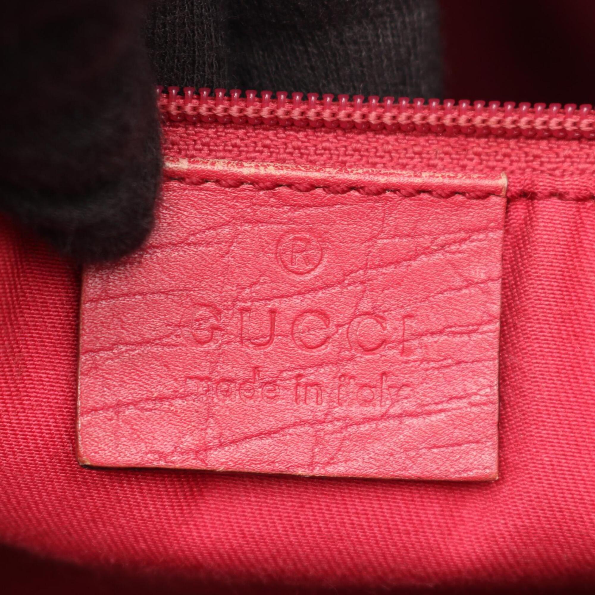 Gucci Beige Pink Pvc Coated Canvas Leather Handbag Tote Bag (Pre-Owned)