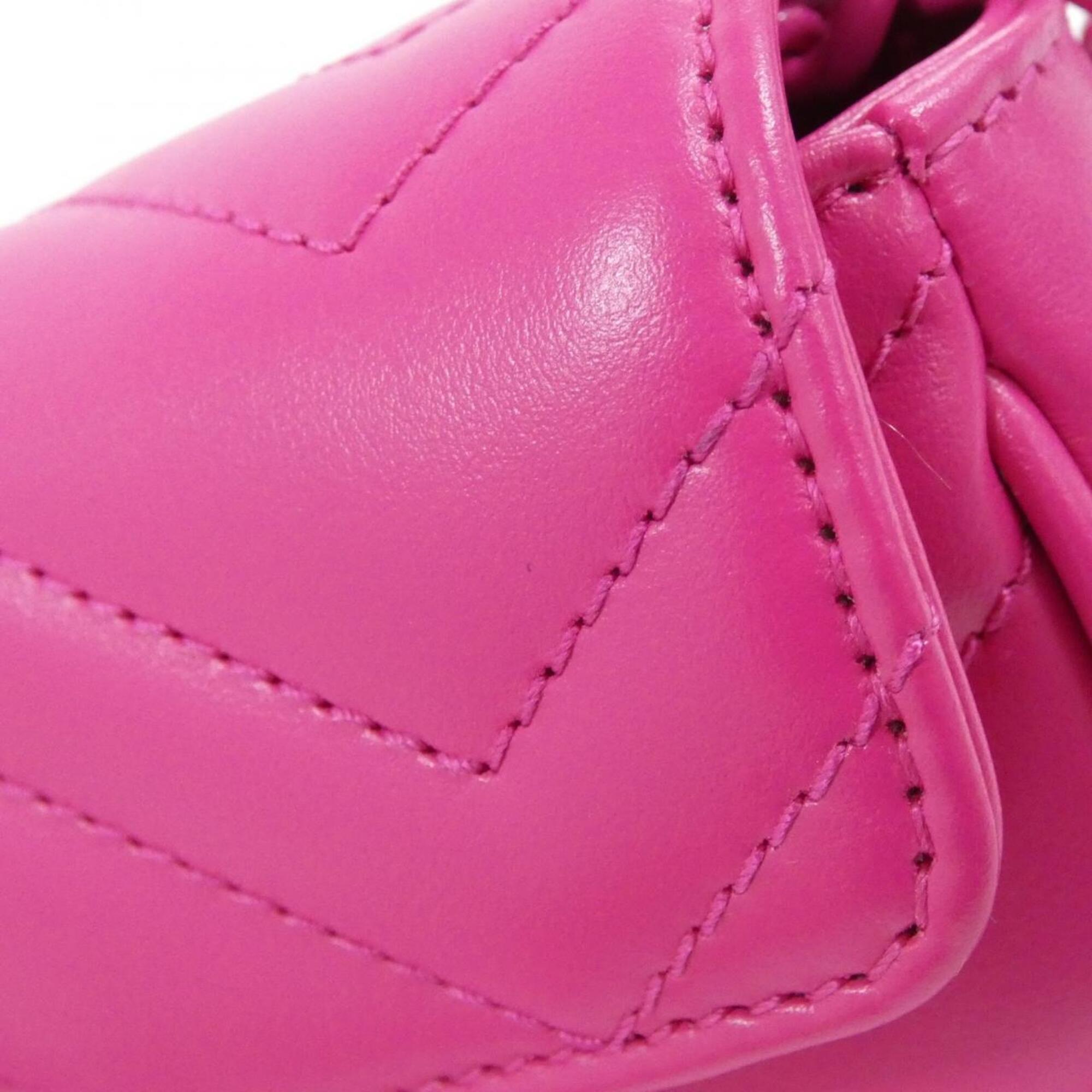 Gucci Gg Marmont Pink Quilting Leather Fanny Pack (Pre-Owned)