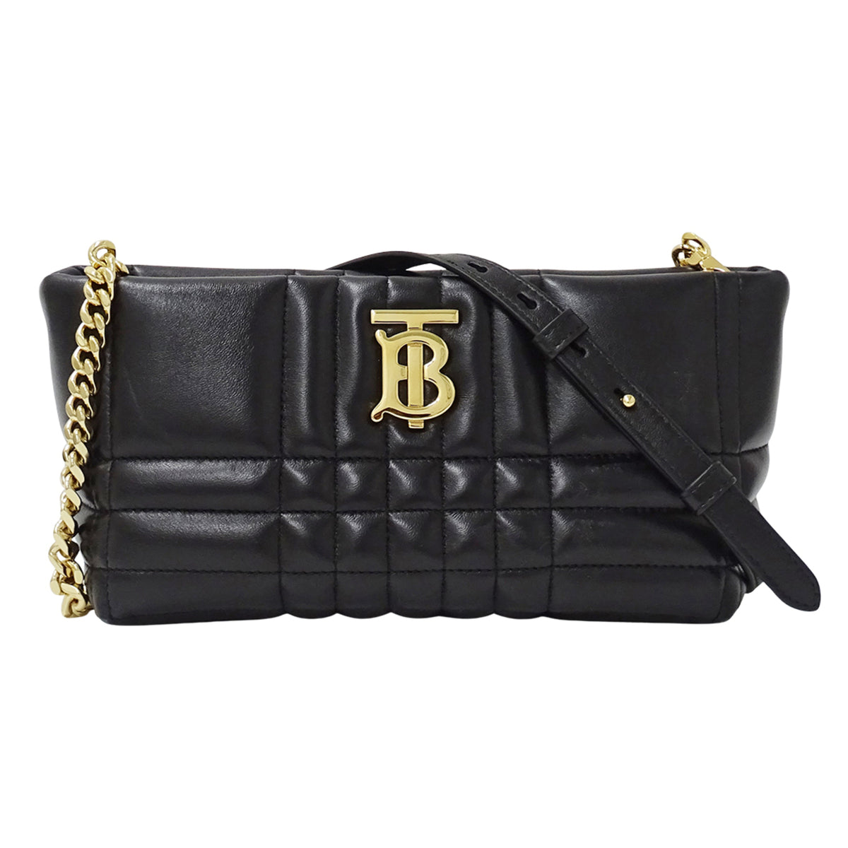 Burberry Black Leather Handbag Shoulder Bag (Pre-Owned)